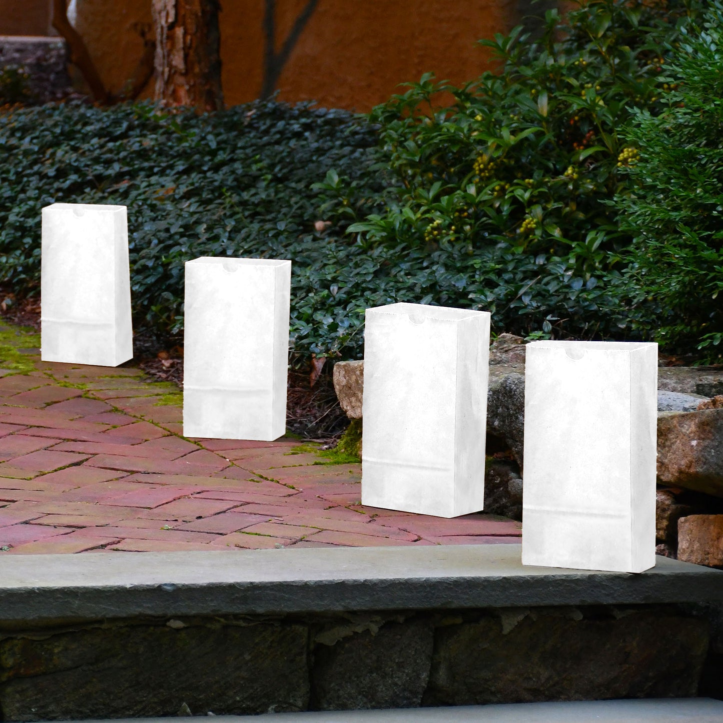 Flame Resistant Luminaria Paper Bag, White - Set of 50