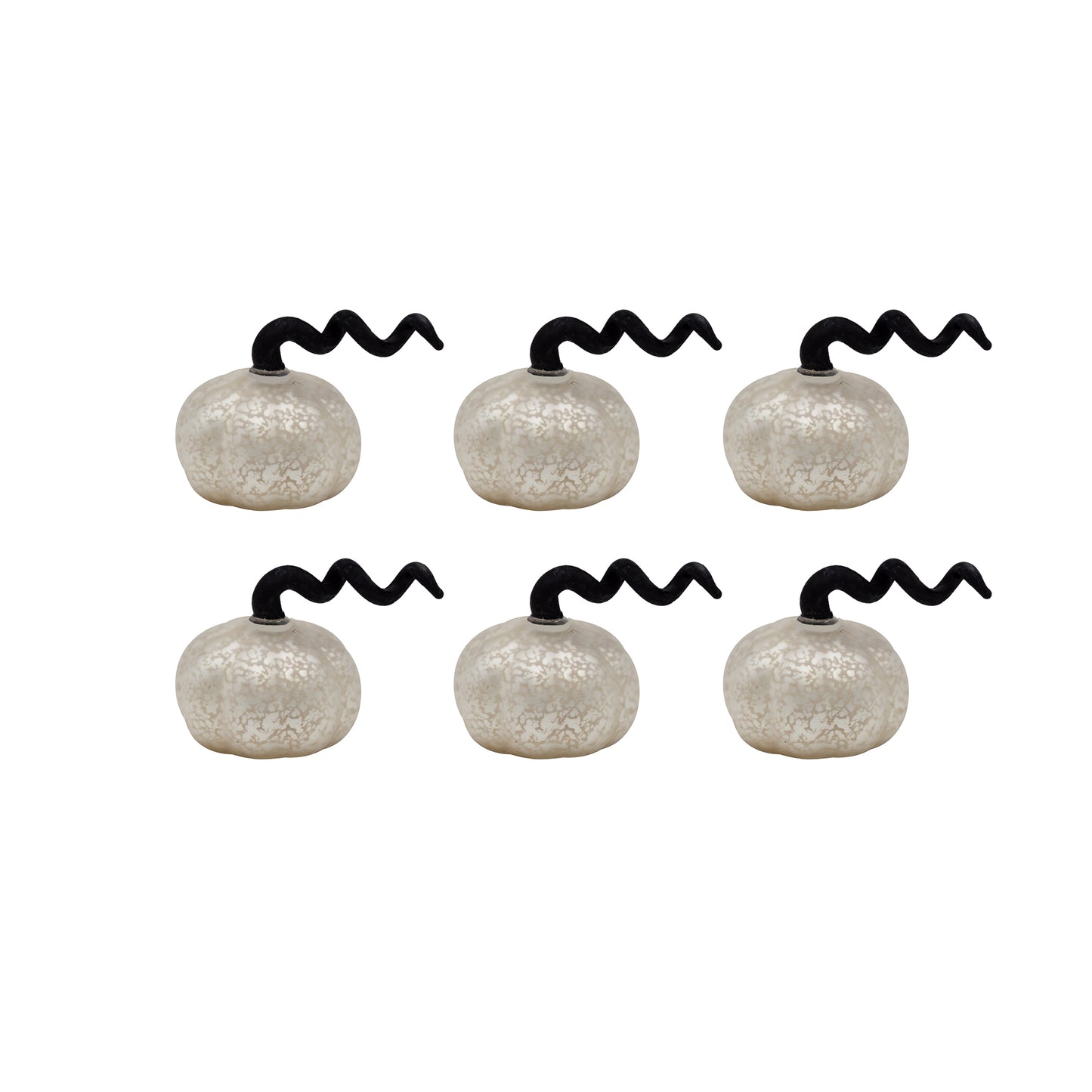 Battery Operated Mercury Glass Pumpkins - Set of 6