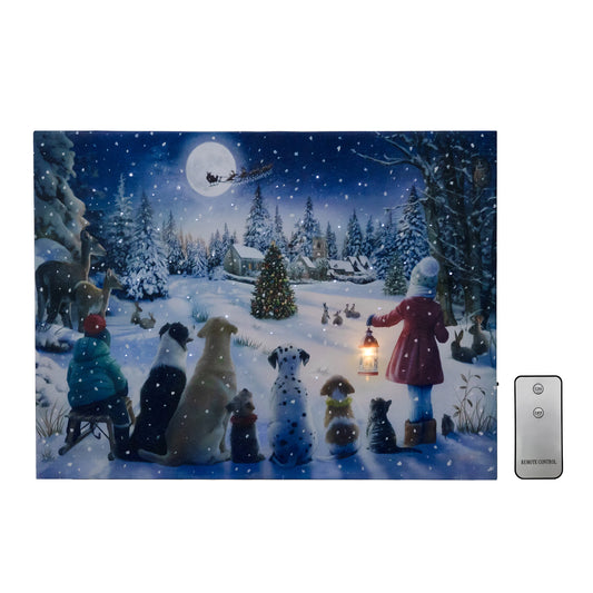 Battery Operated Lighted Wall Art - Holiday Gathering