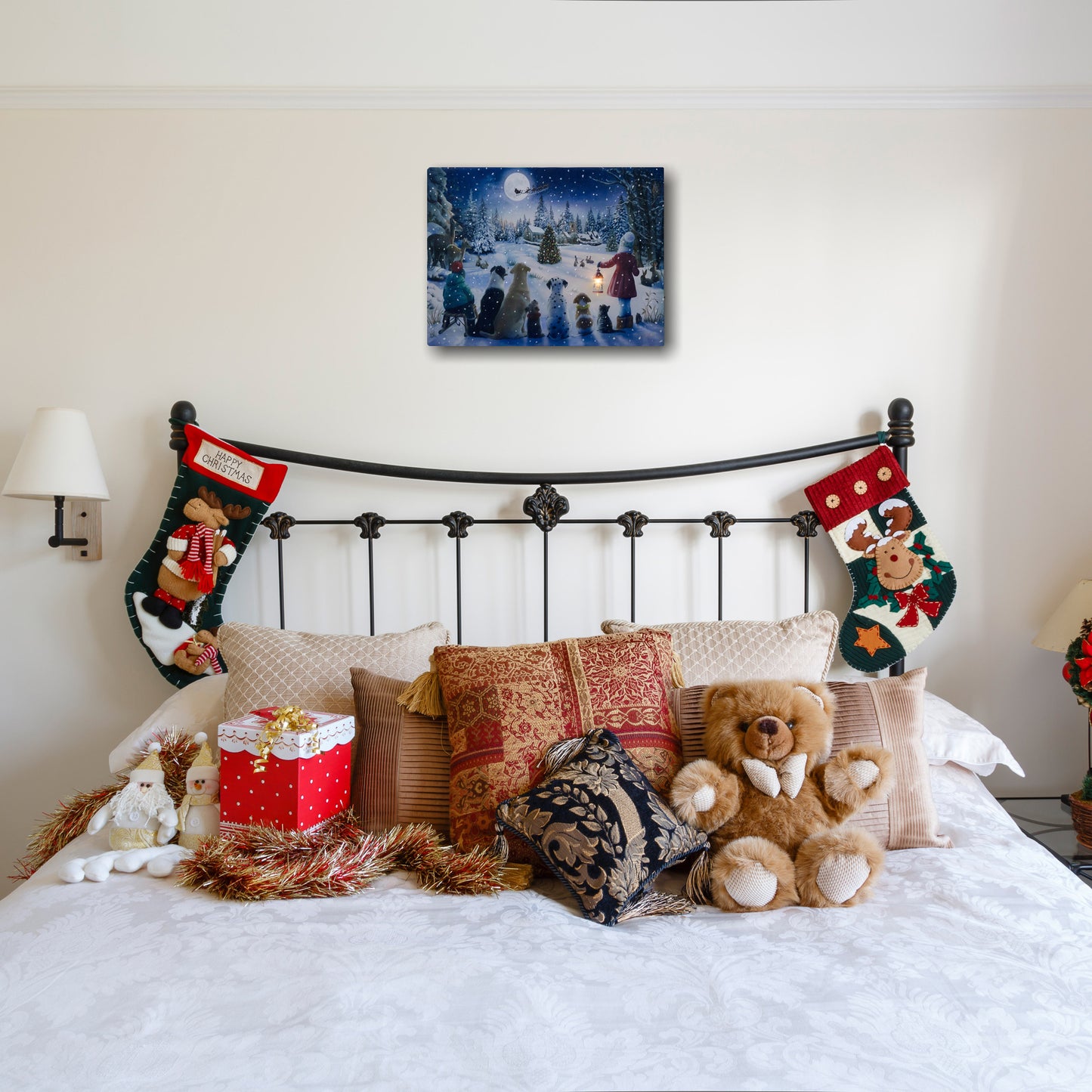 Battery Operated Lighted Wall Art - Holiday Gathering