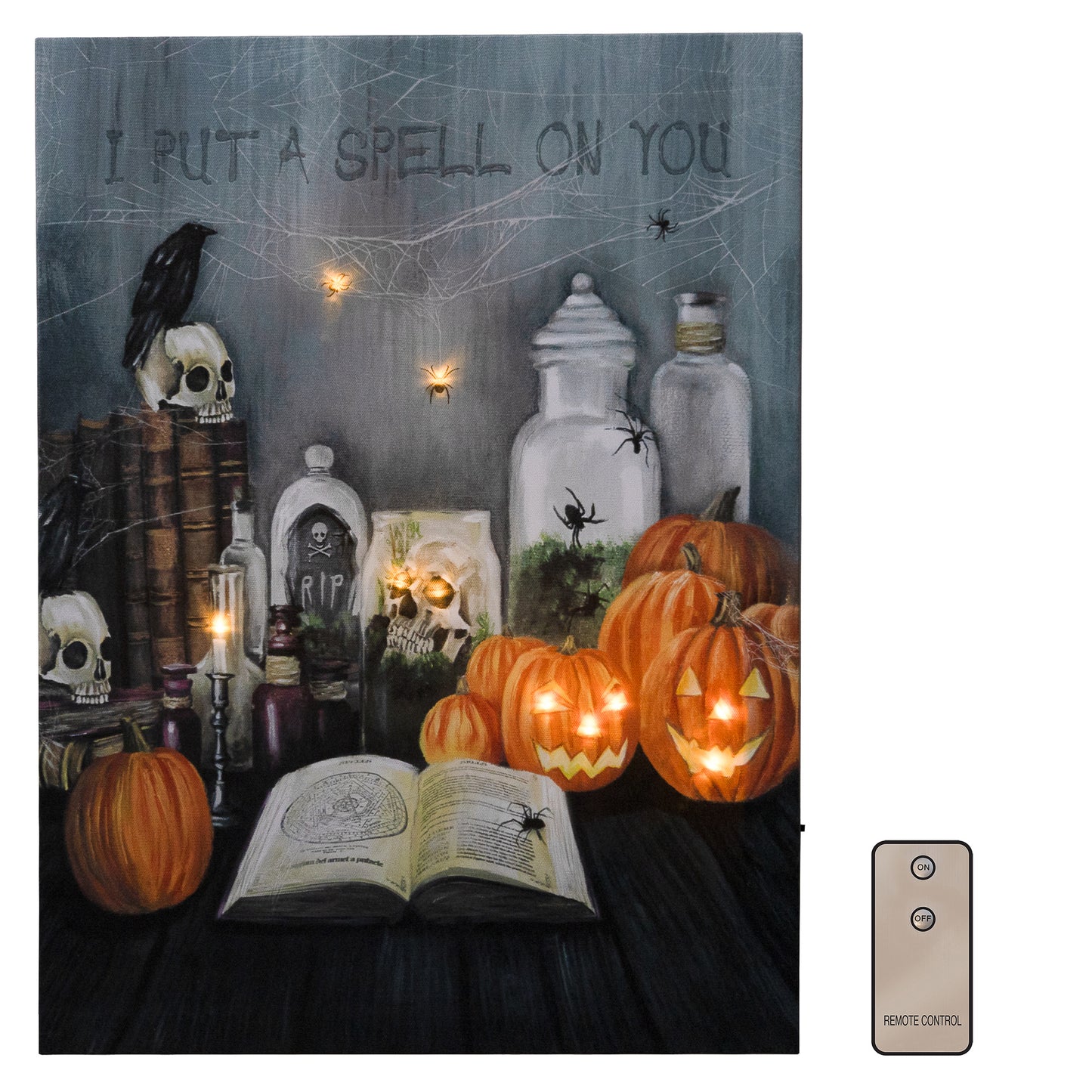 Battery Operated Lighted Wall Art - Halloween Spell