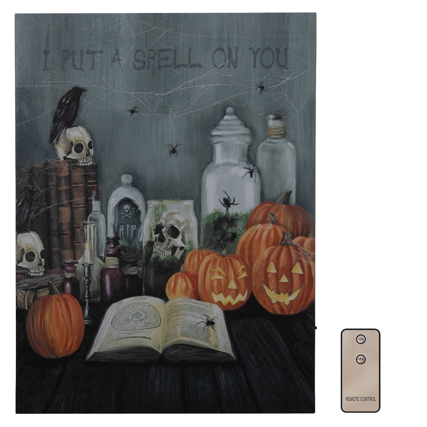 Battery Operated Lighted Wall Art - Halloween Spell