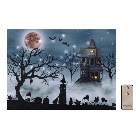 Battery Operated Lighted Wall Art - Halloween Night