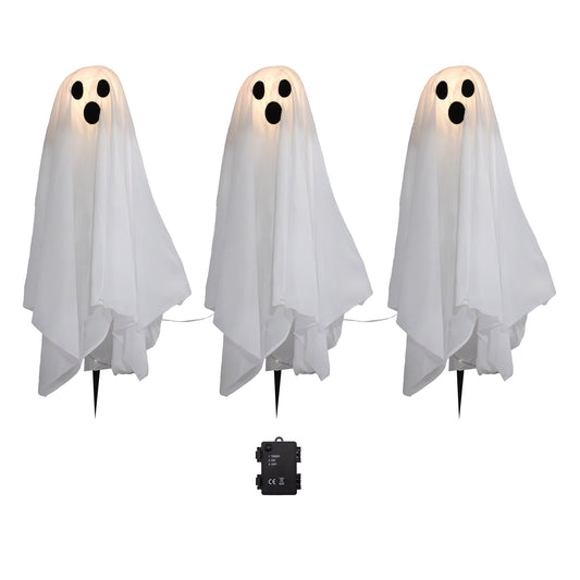 Battery Operated Lighted Ghosts - Set of 3