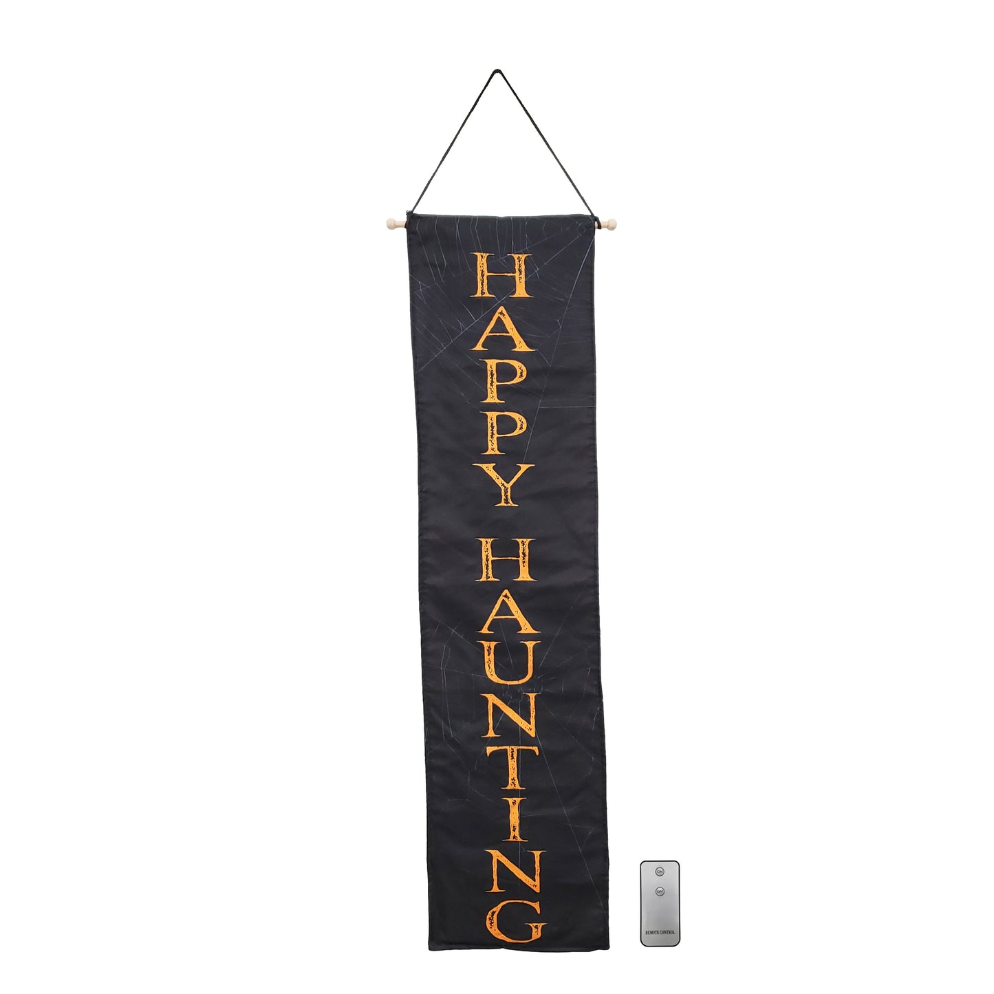 Battery-Operated Lighted Wall Banner - Happy Haunting