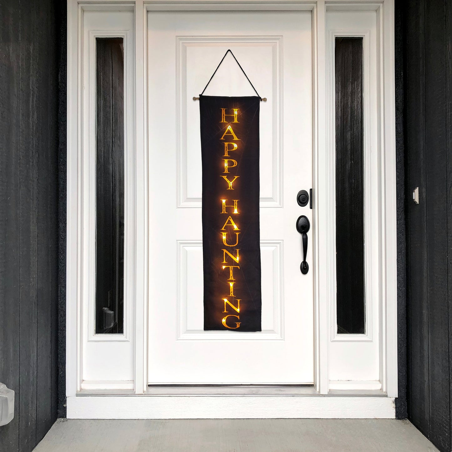 Battery-Operated Lighted Wall Banner - Happy Haunting