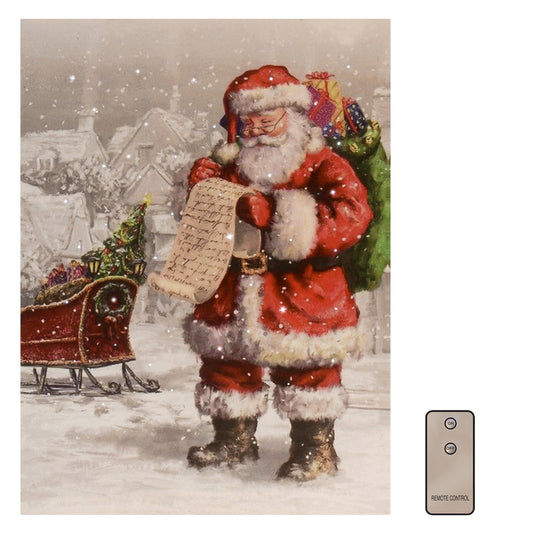 Battery-Operated Lighted Wall Art - Santa