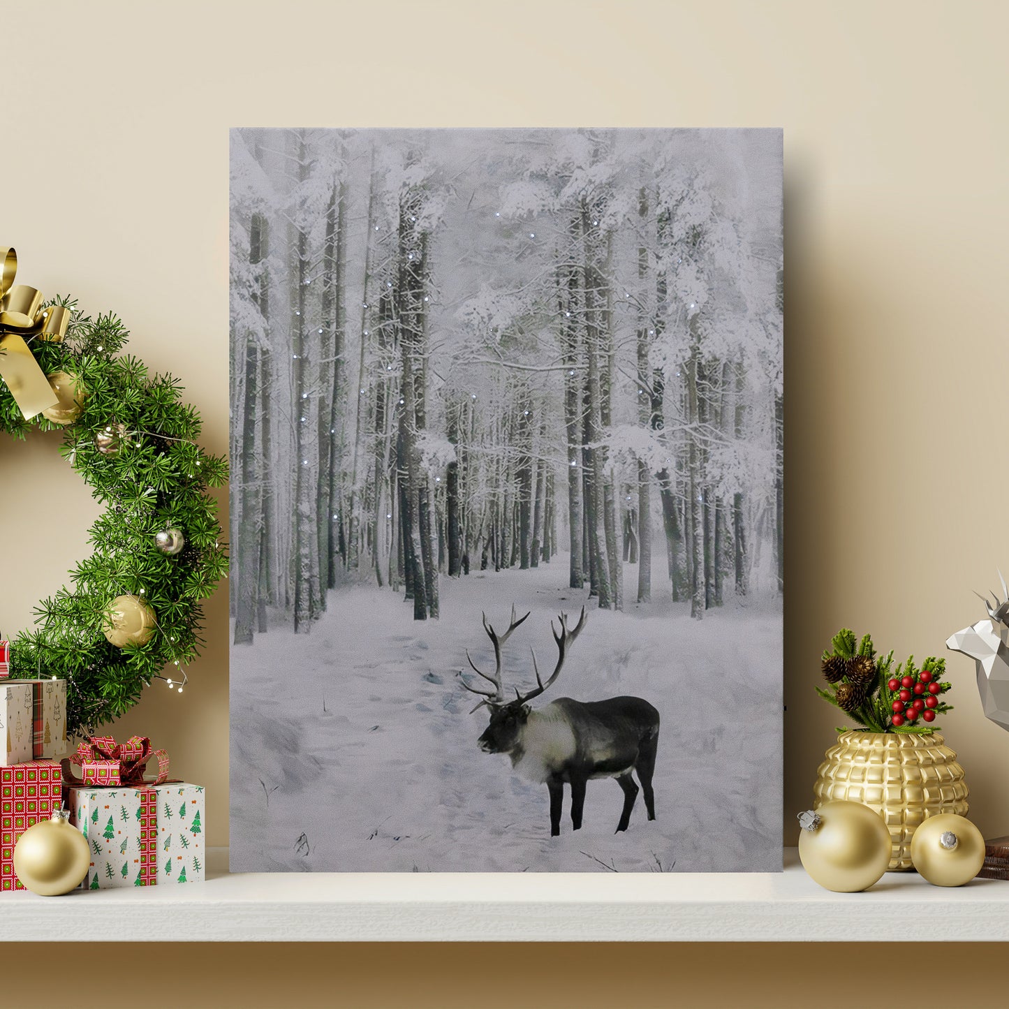 Battery Operated Lighted Wall Art - Still Winter Night