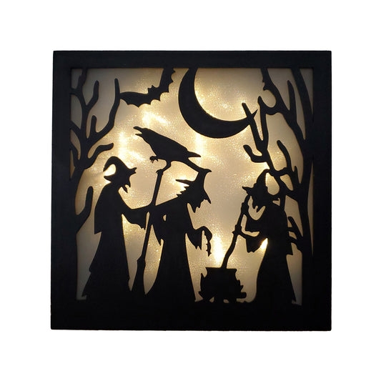 Battery Operated LED Wall Art - Witches Brew Wall Light