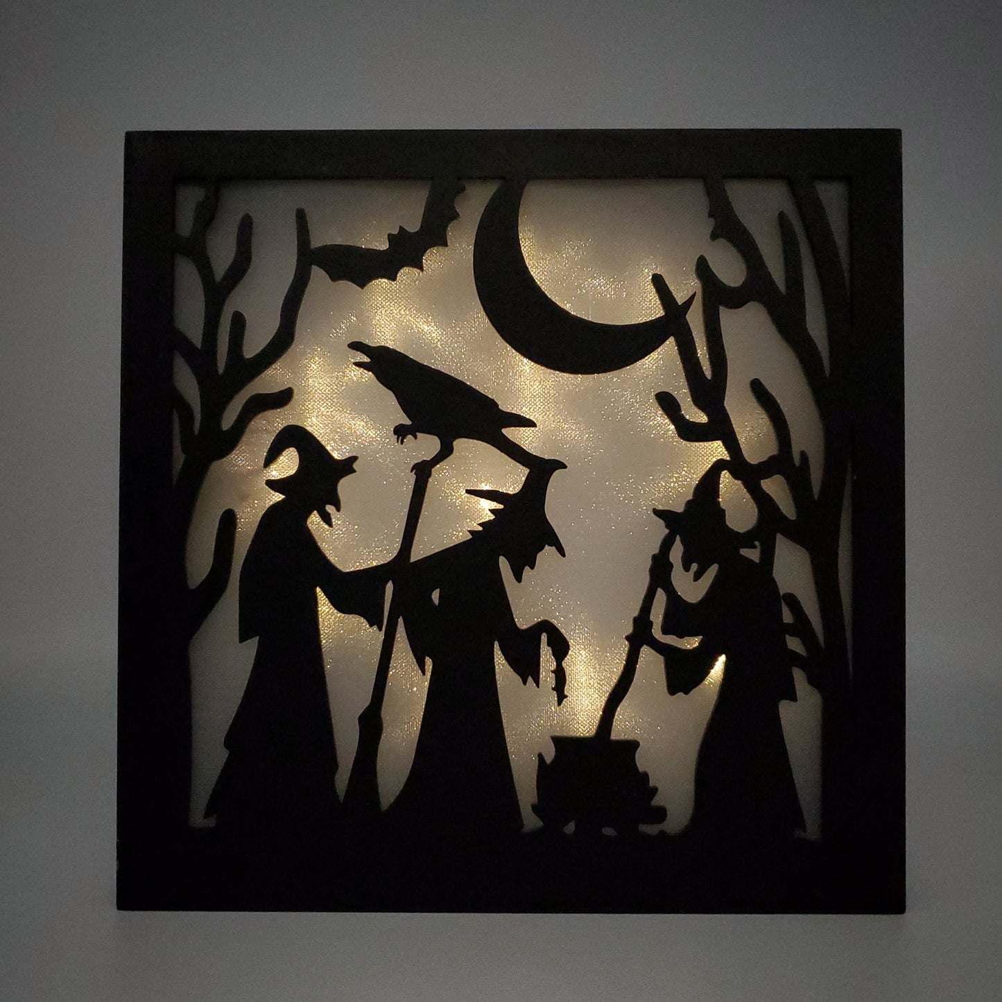 Battery Operated LED Wall Art - Witches Brew Wall Light