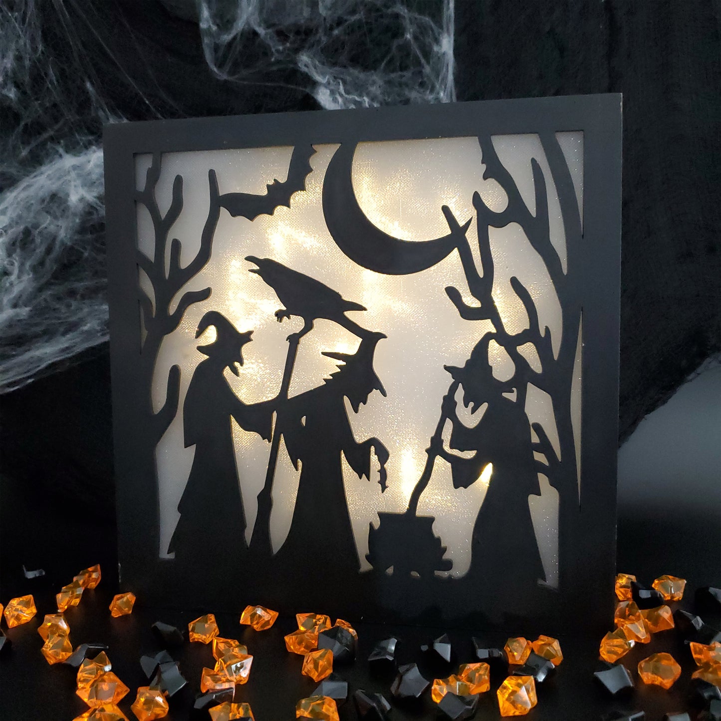 Battery Operated LED Wall Art - Witches Brew Wall Light