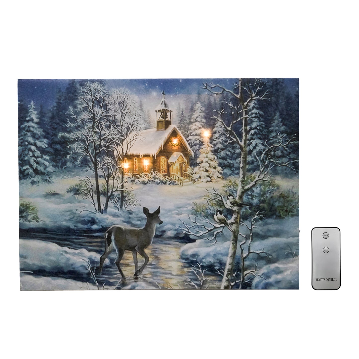 Battery Operated Lighted Wall Art - Winter Woods