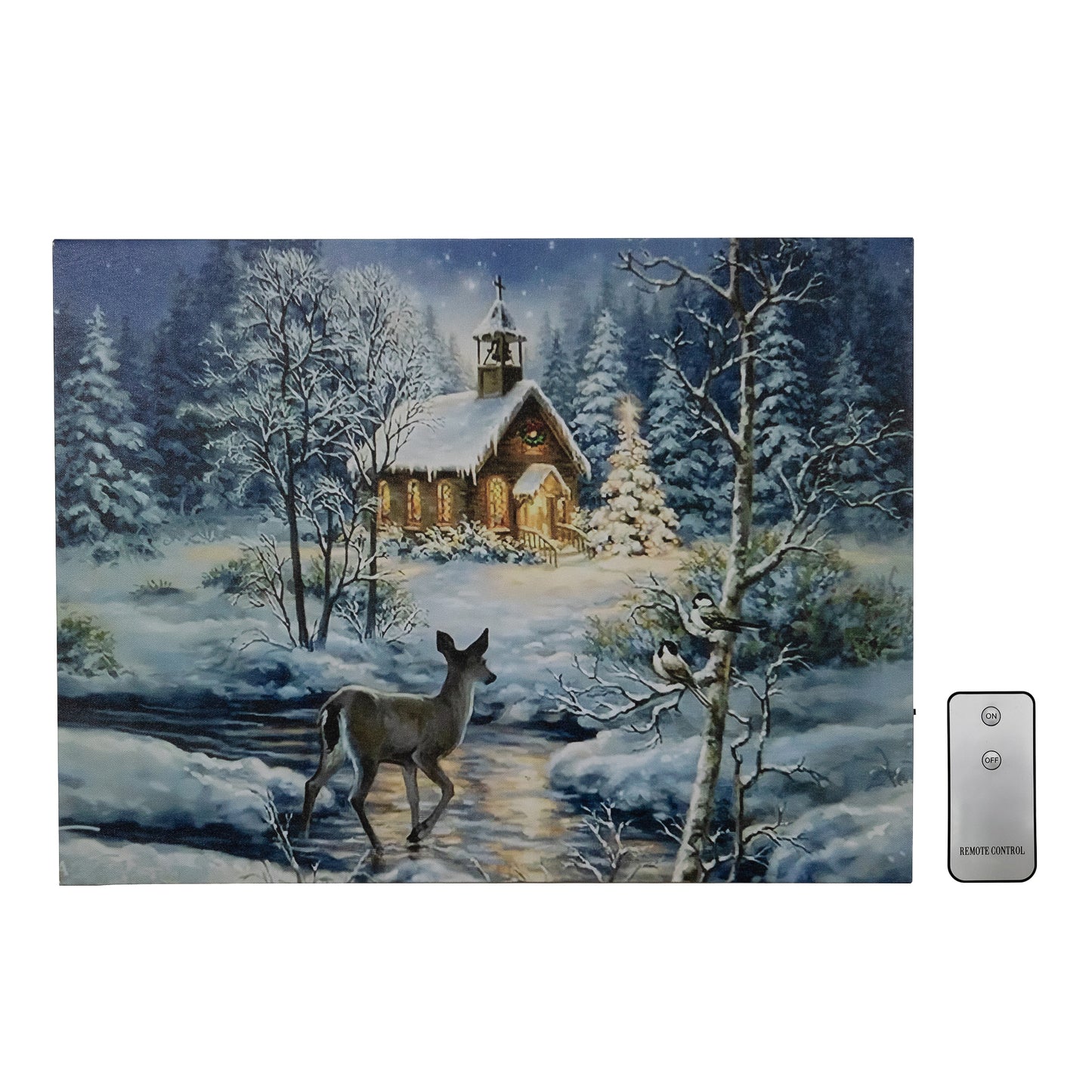 Battery Operated Lighted Wall Art - Winter Woods