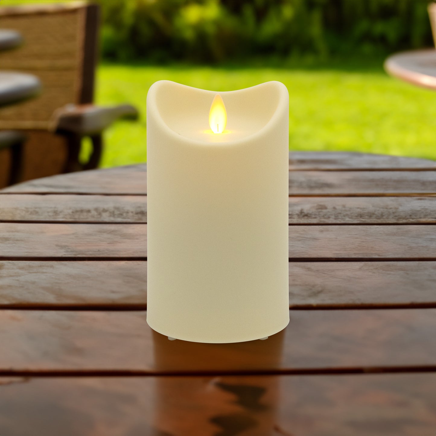Weather Resistant LED Candle with Flickering Flame - 5"