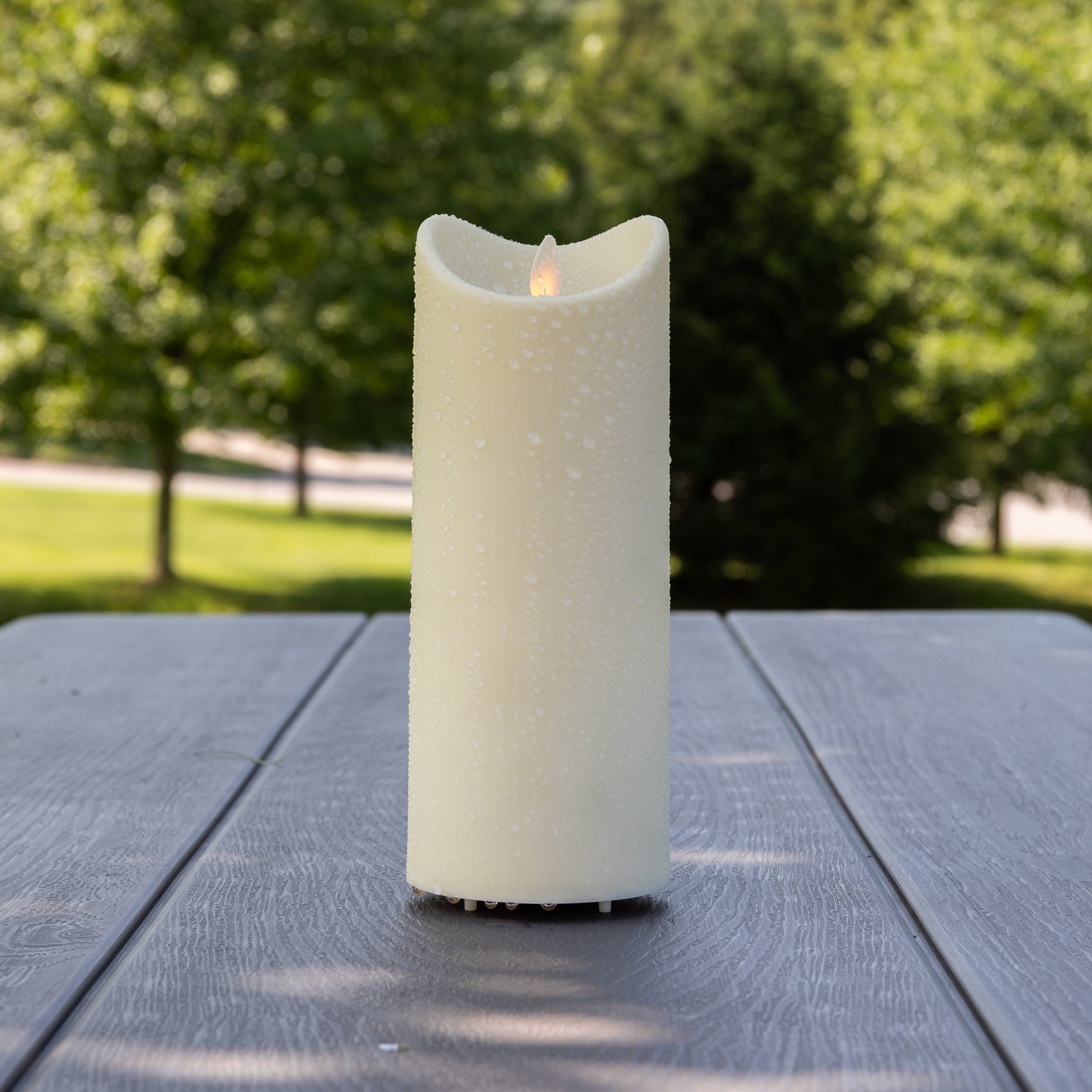 Weather Resistant LED Candle with Flickering Flame - 9"