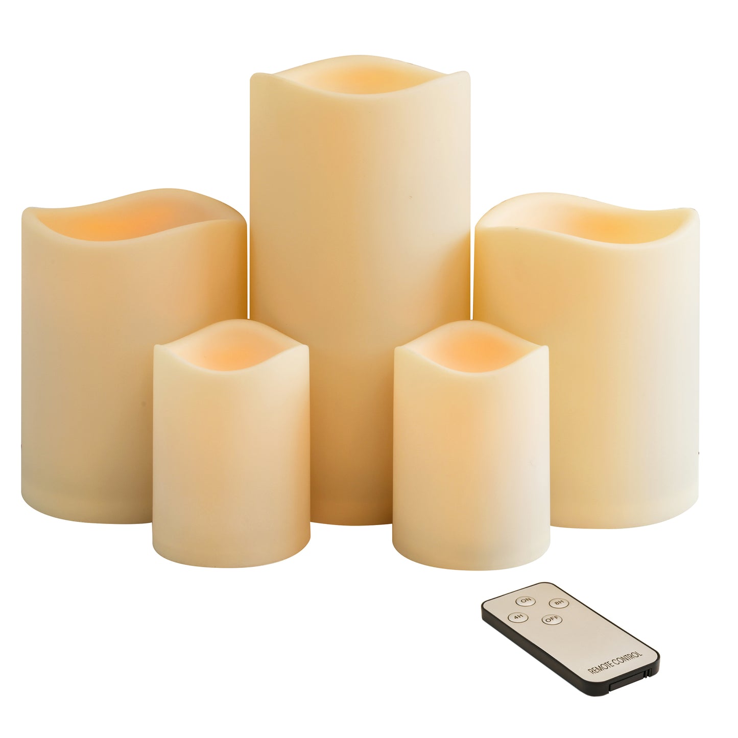 Battery Operated LED Candles with Remote Control - Set of 5