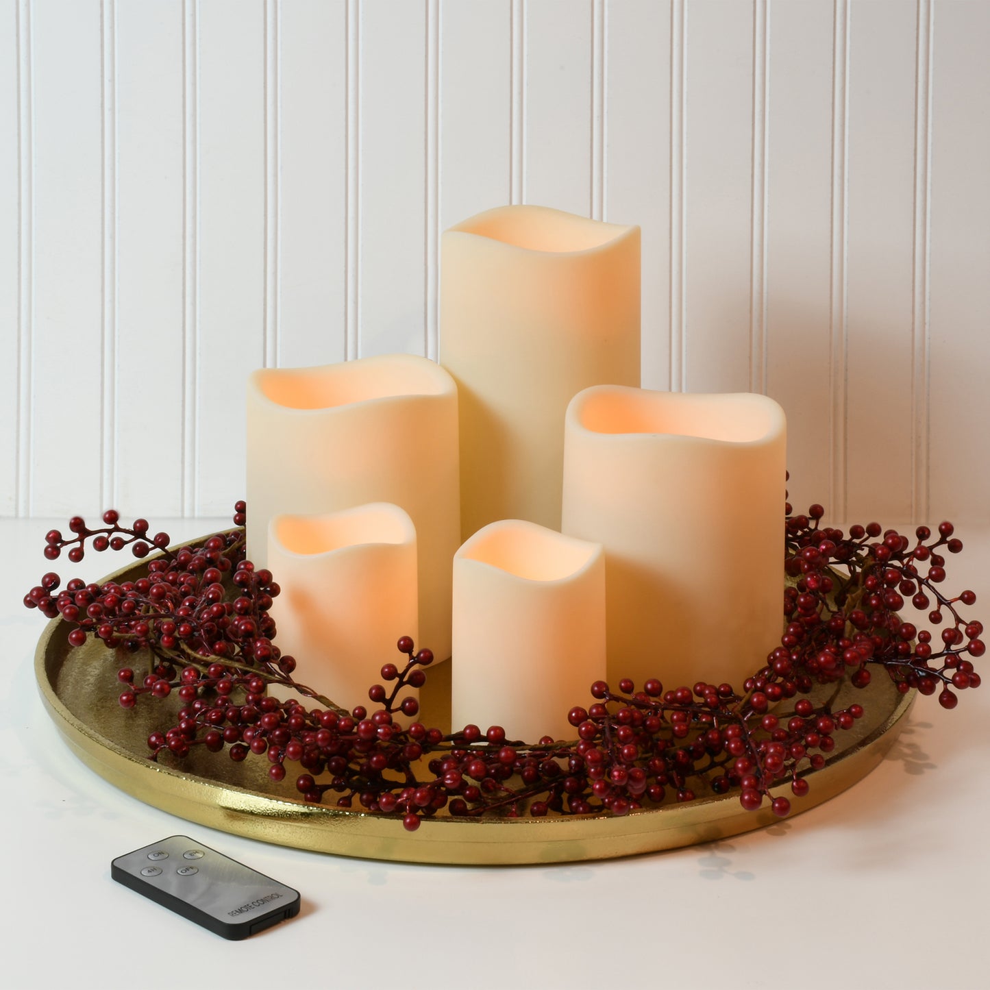 Battery Operated LED Candles with Remote Control - Set of 5