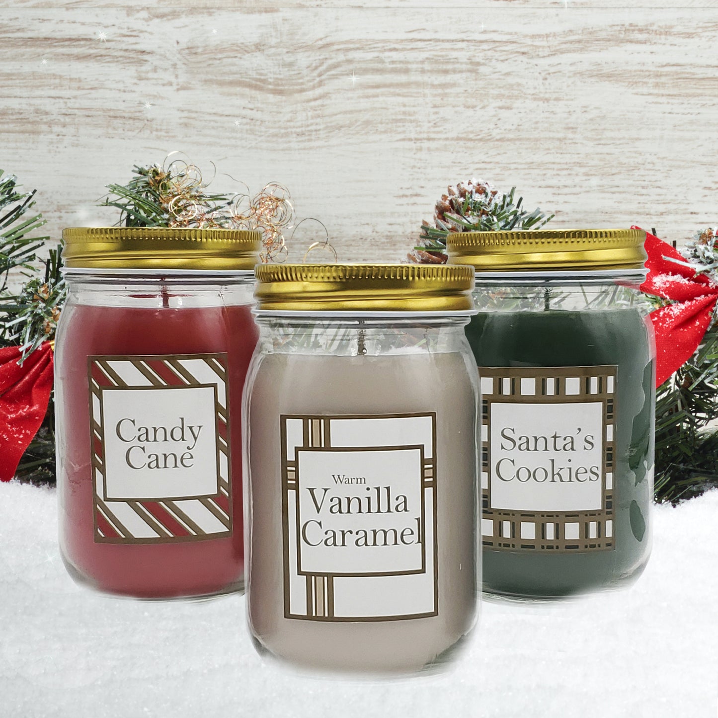 Scented Wax Candles, Holiday Sweets Collection - Set of 3