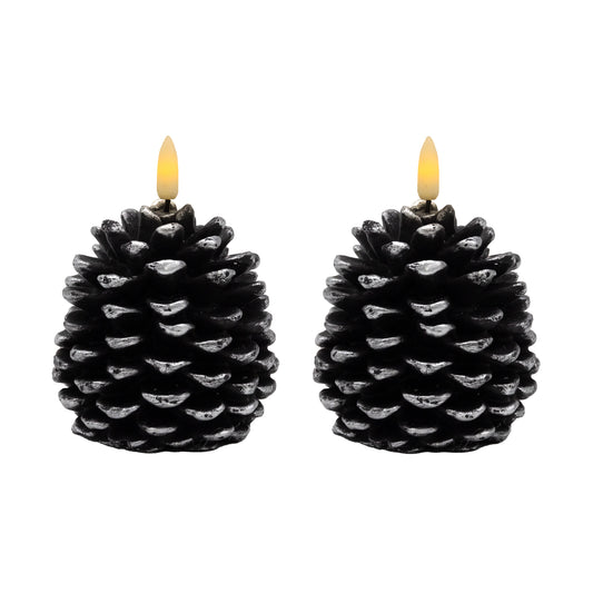 Battery Operated Pinecone Candles - Set of 2