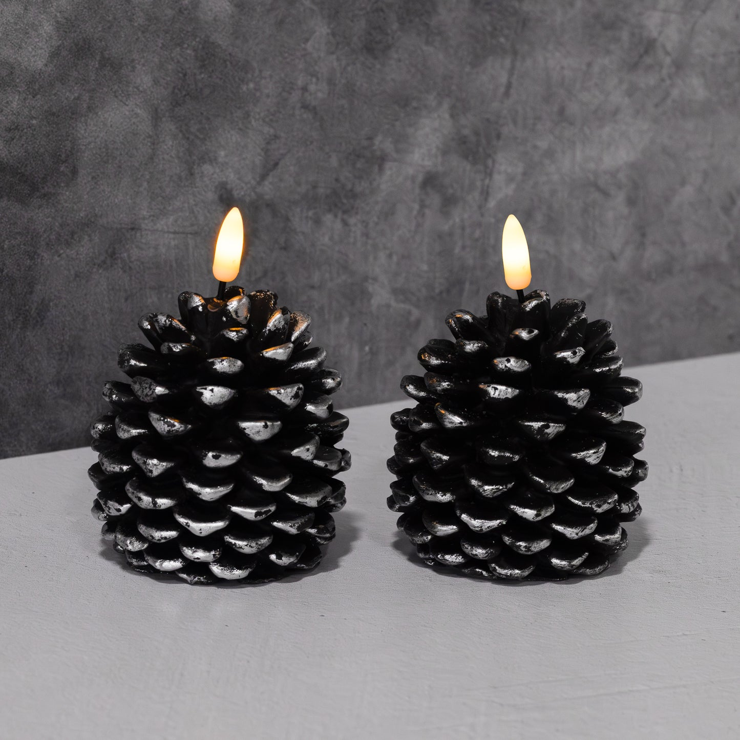 Battery Operated Pinecone Candles - Set of 2