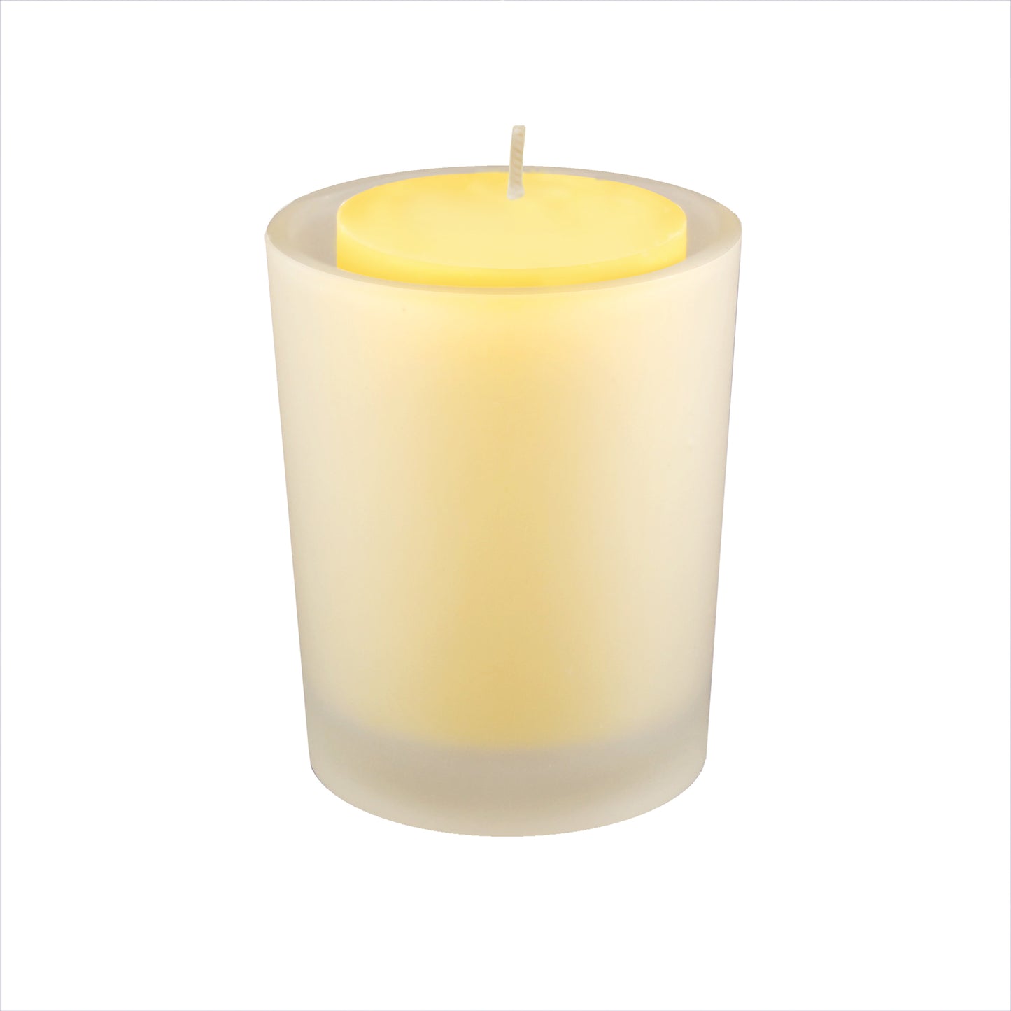 Citronella Votive Candles in Frosted Glass Holders - Set of 12