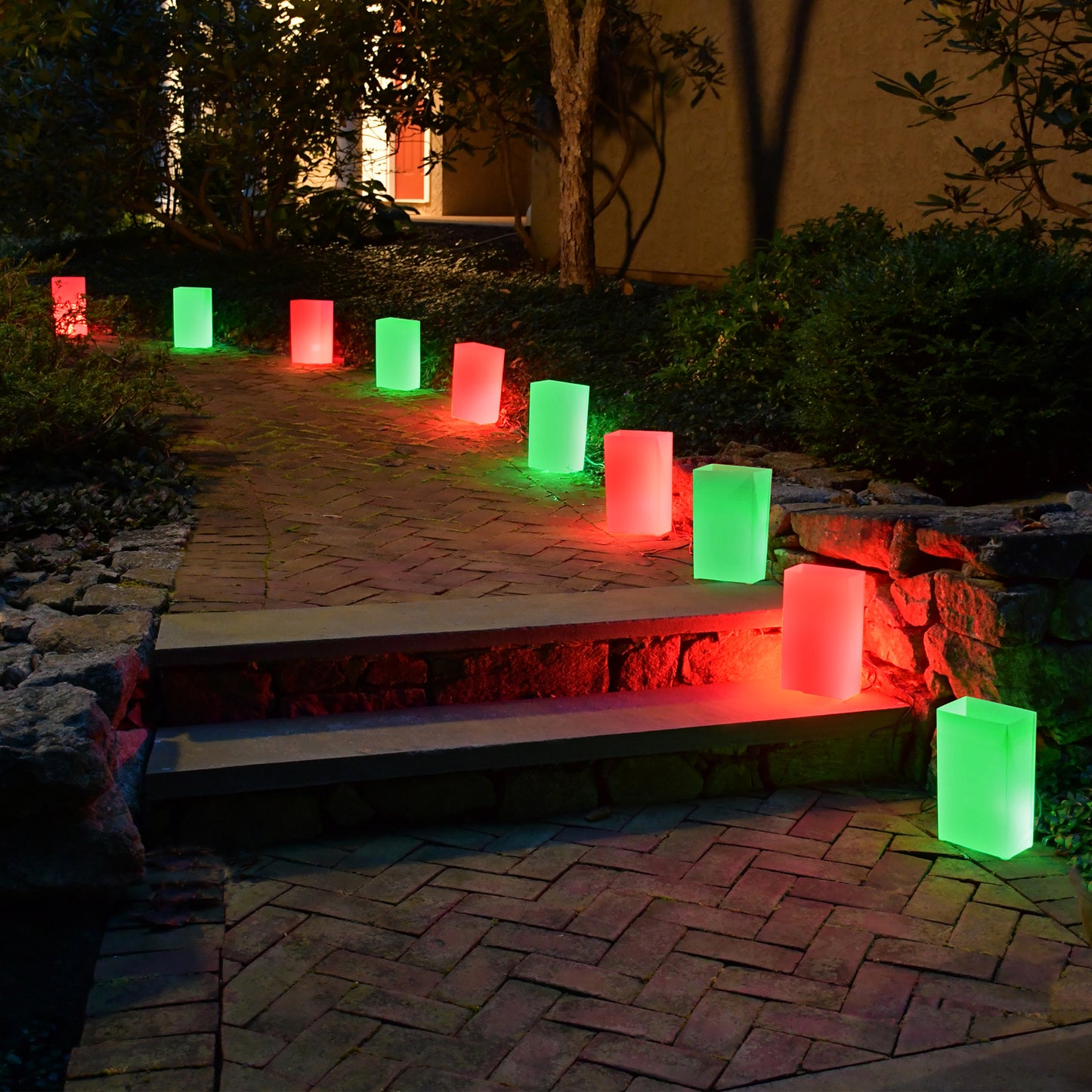 Electric Luminaria Kit, Red and Green - Set of 10