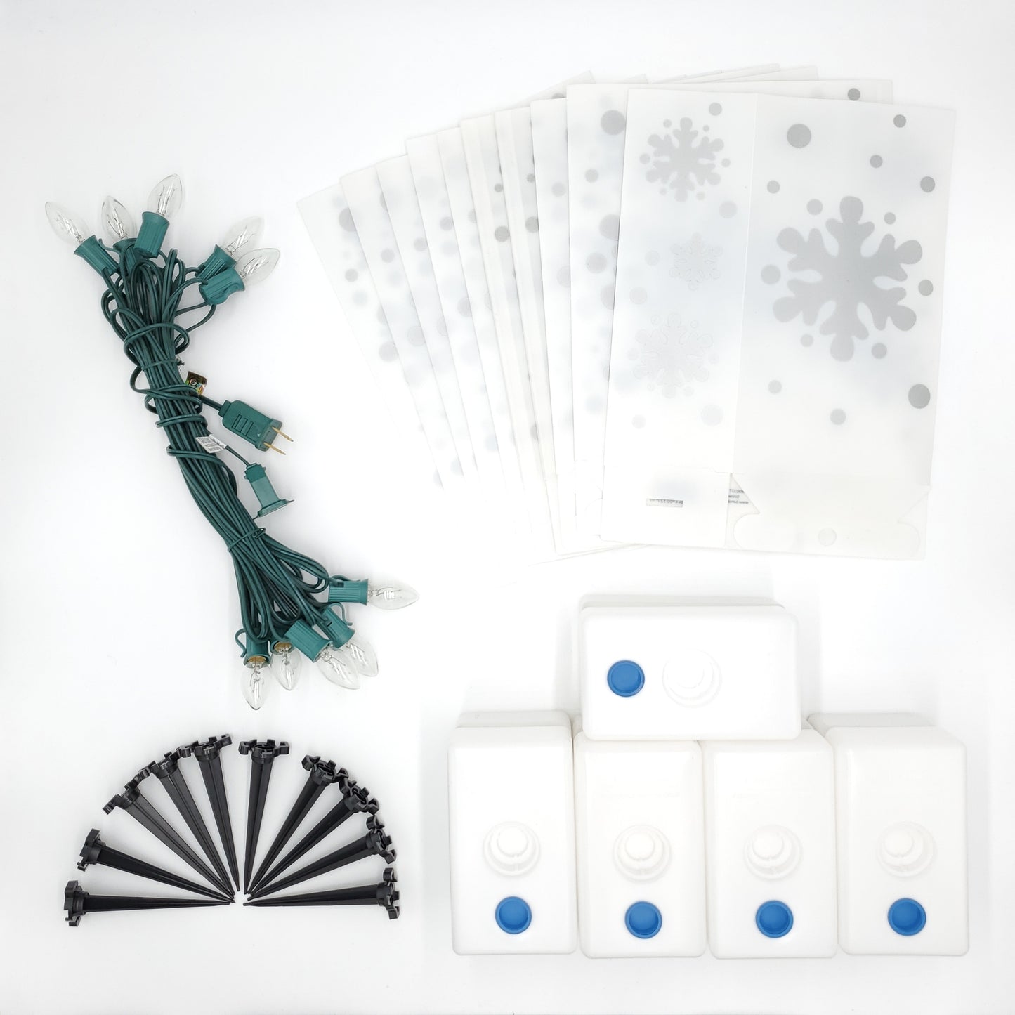 Electric Luminaria Kit, Snowflake - Set of 10 - with LumaBases