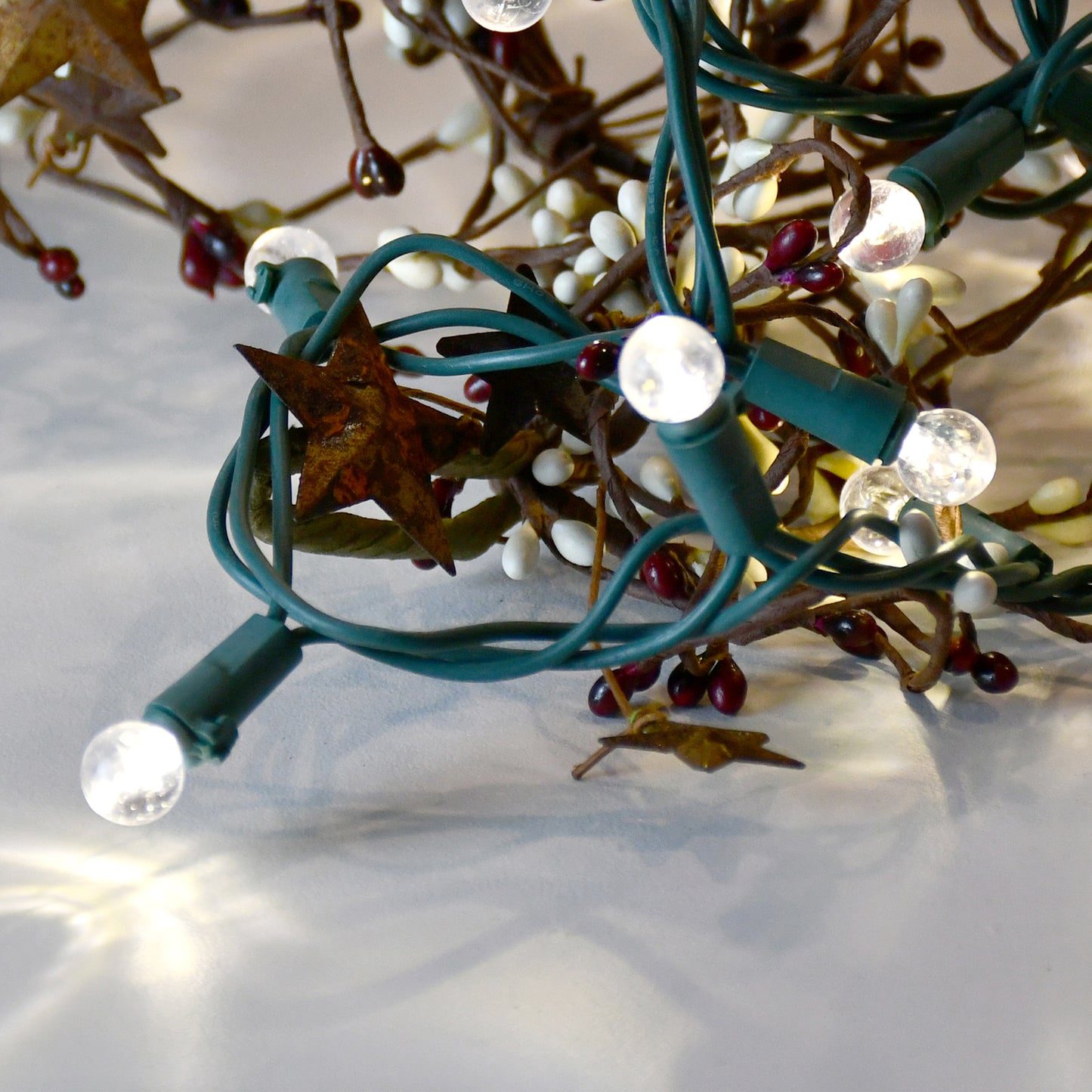 Electric String Lights - Plastic Globes - cool white