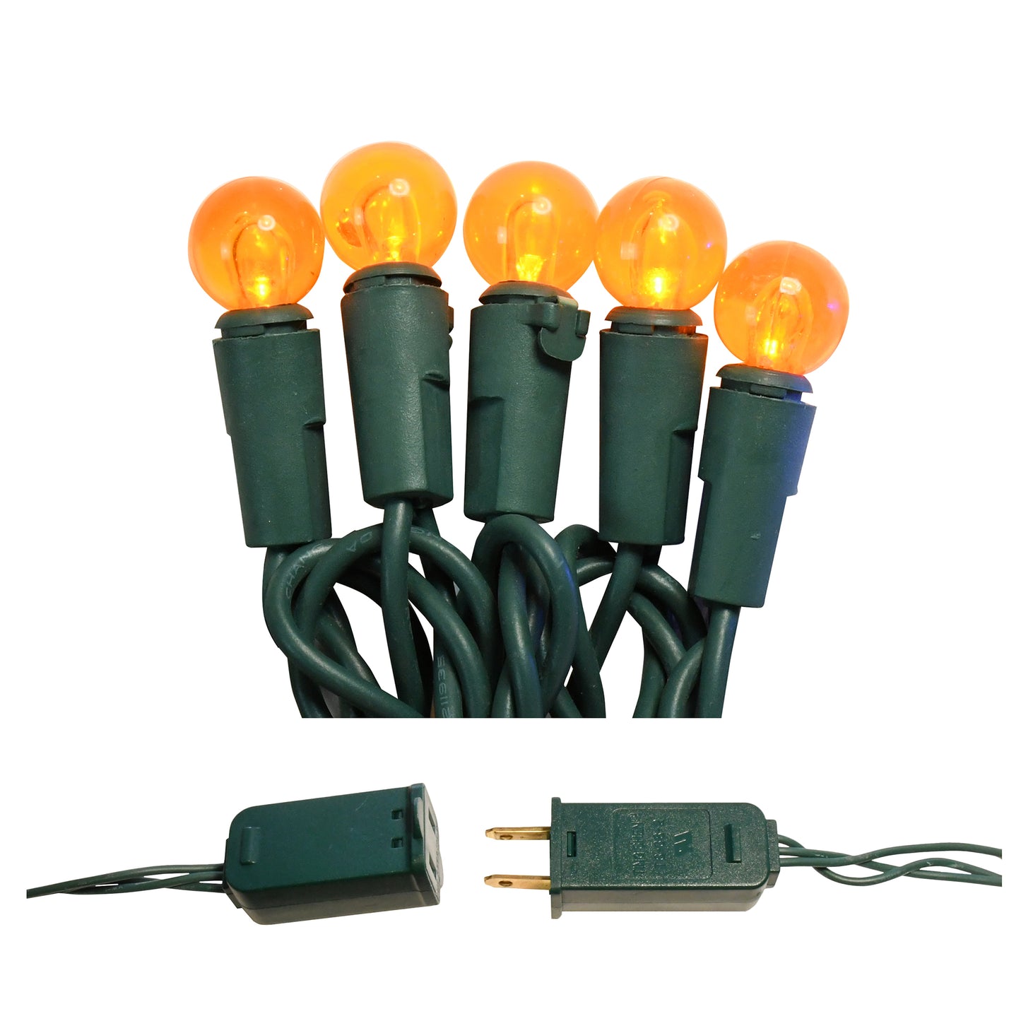 Electric String Lights - Plastic Globes - orange