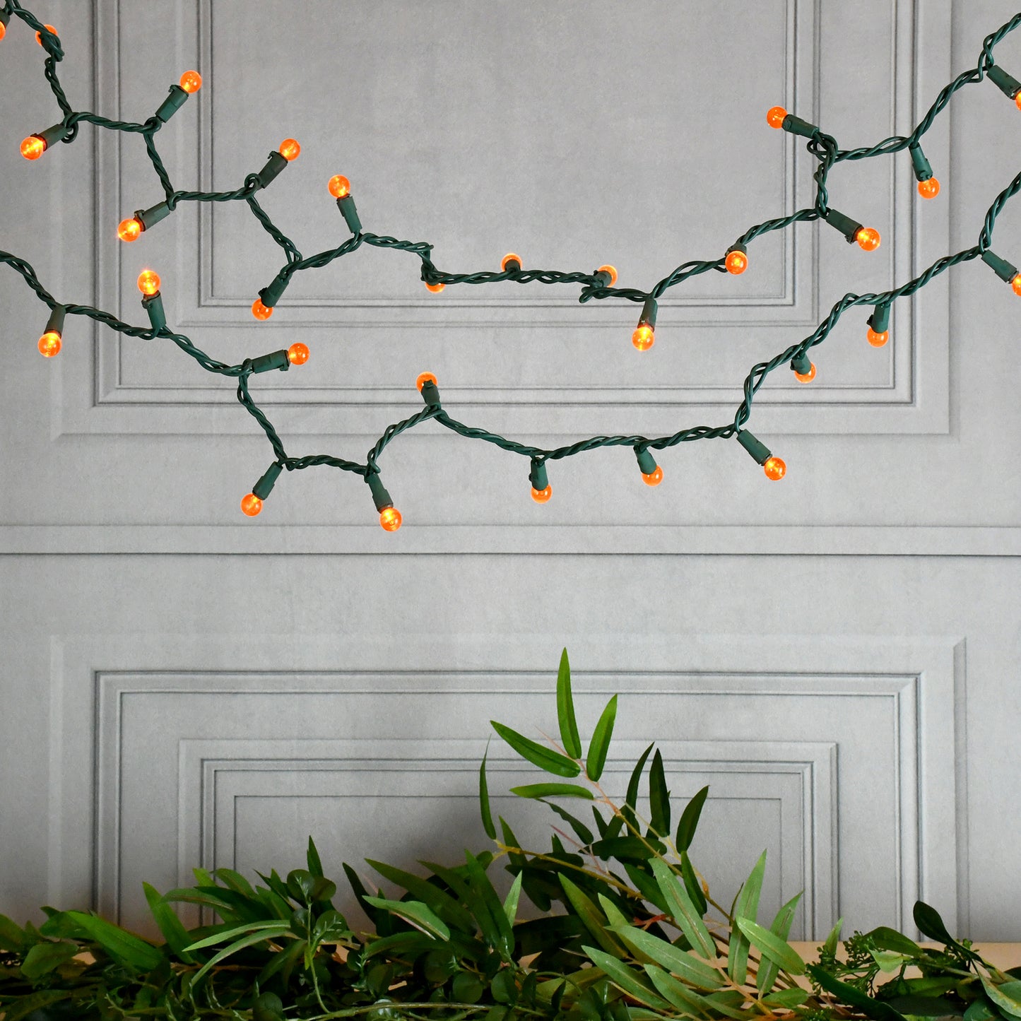 Electric String Lights - Plastic Globes - orange