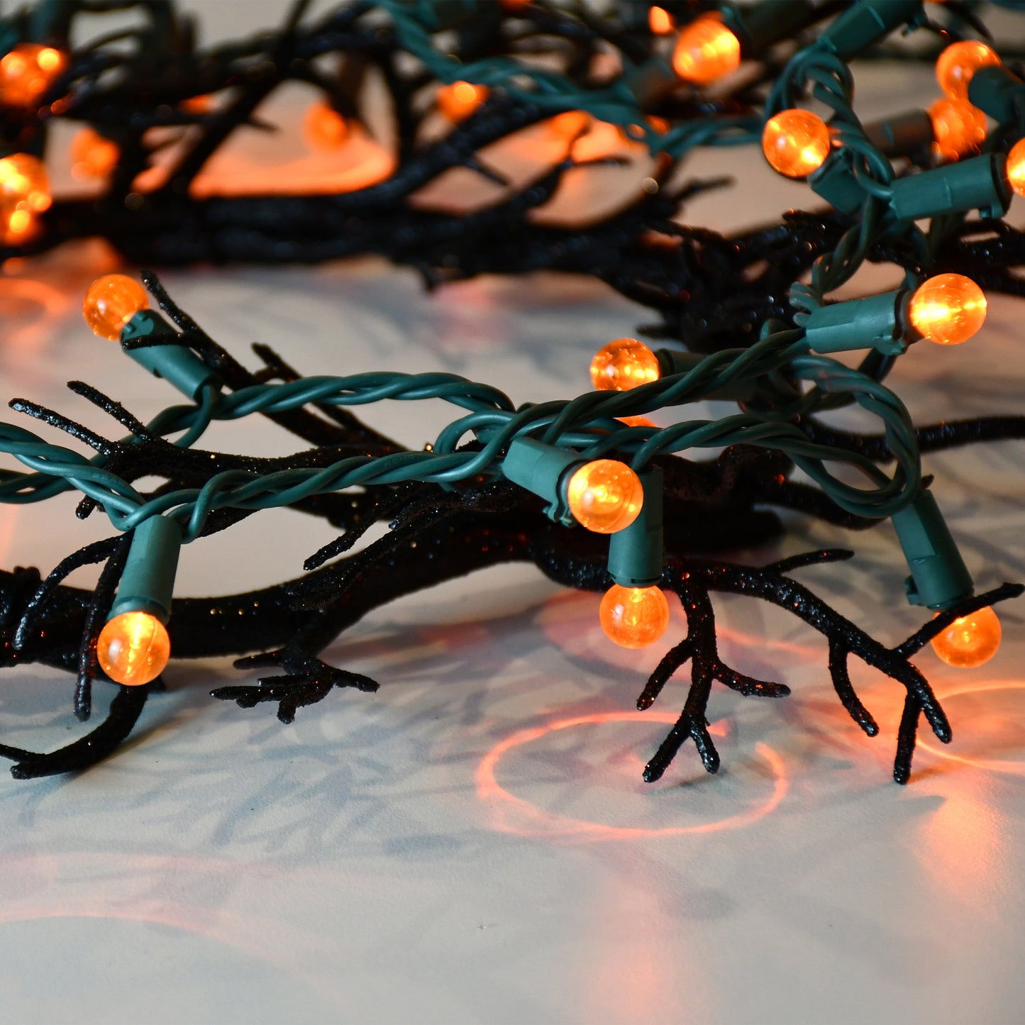 Electric String Lights - Plastic Globes - orange