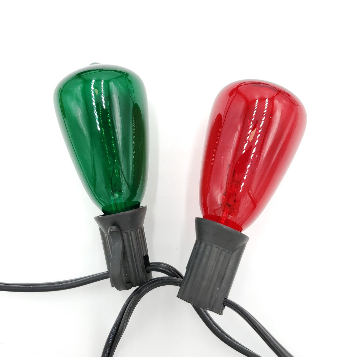 Electric String Lights with 10 Red and Green Edison Bulbs