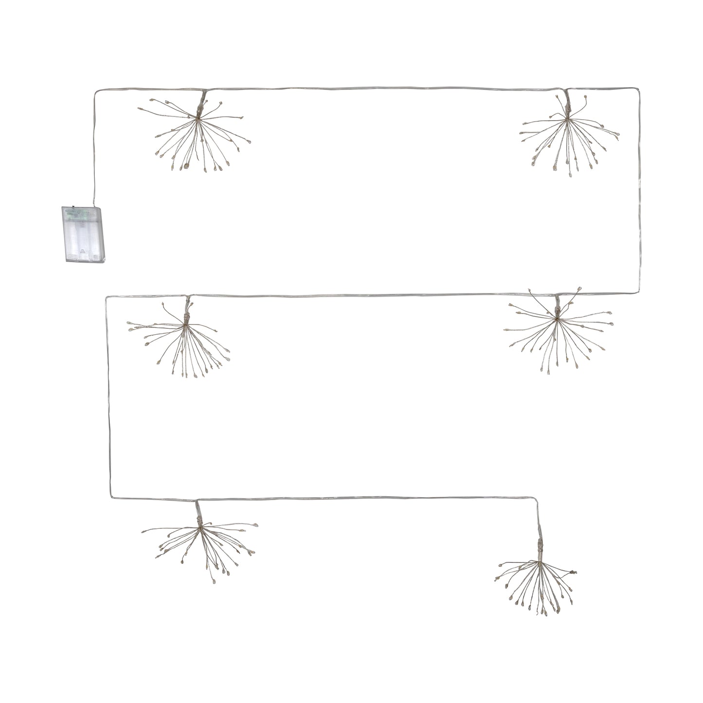 Battery Operated Starburst Garland String Lights with White LED Lights