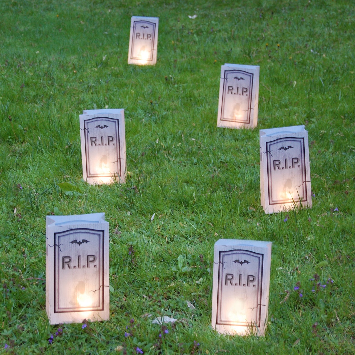 Plastic Luminaria Bags, Tombstone - Set of 12