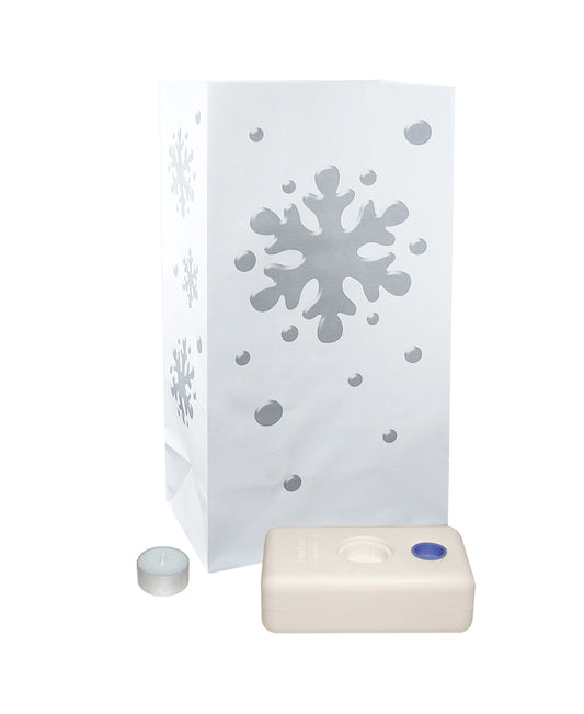 Candle Luminaria Kit, Snowflake - Set of 12