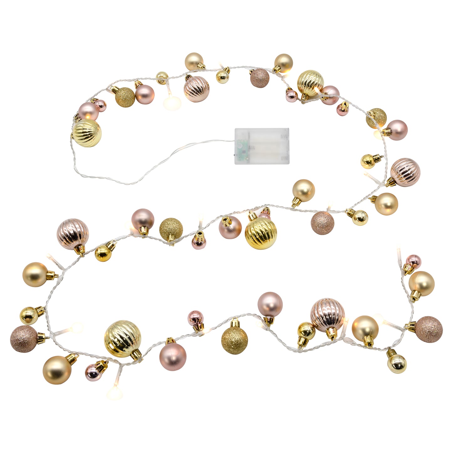 Battery Operated String Lights with Christmas Ornaments