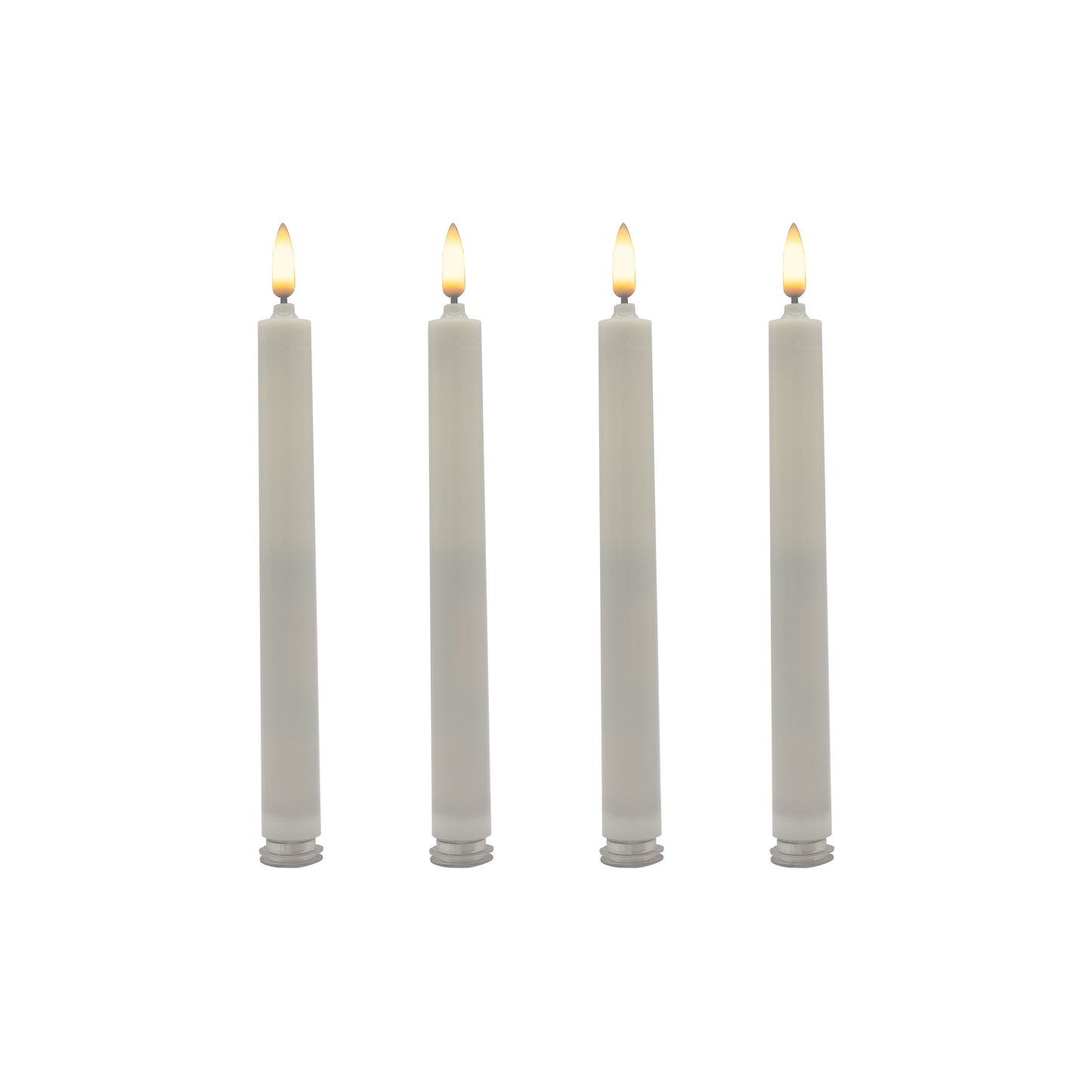 Battery Operated 3D Wick Flame Taper Candles - Set of 4