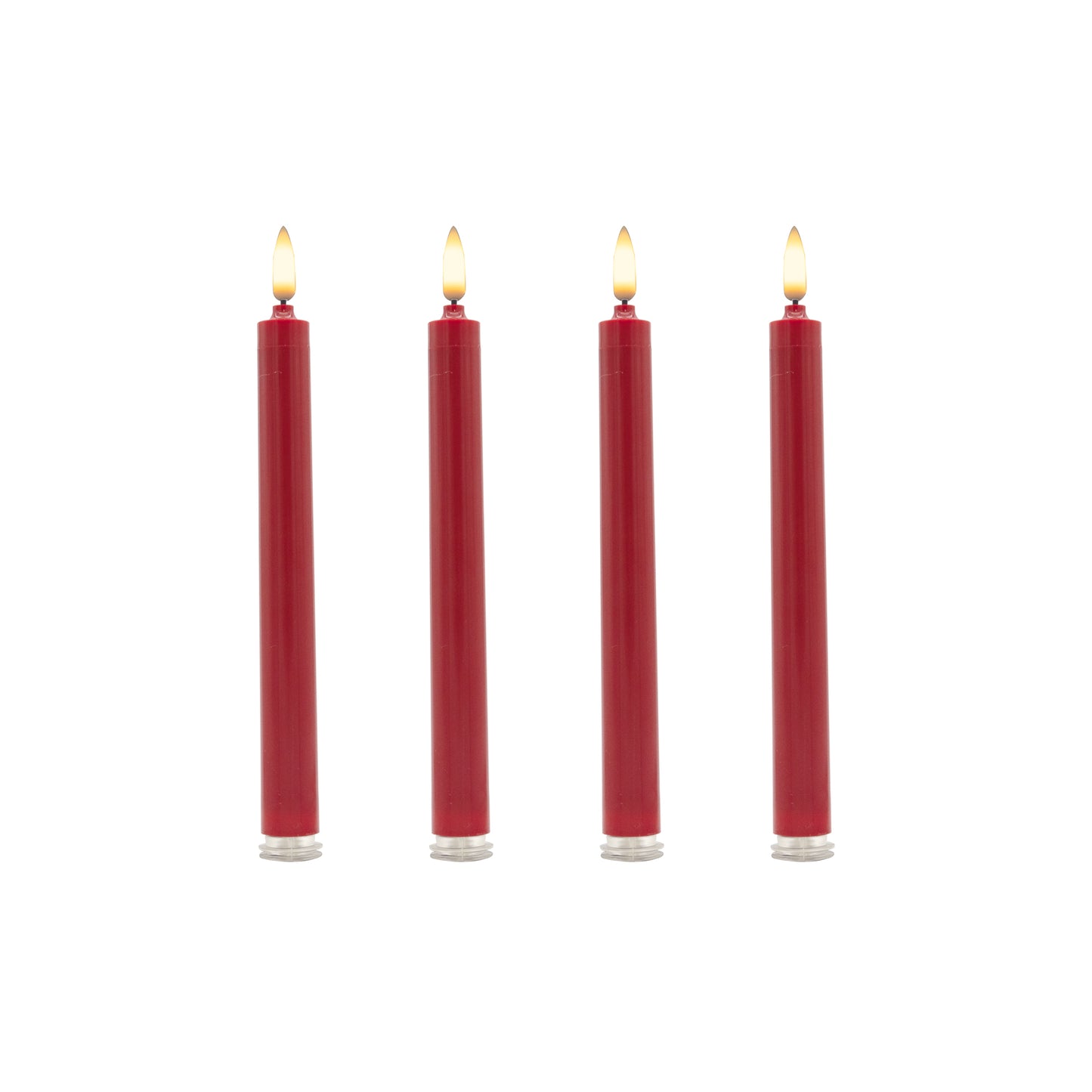 Battery Operated 3D Wick Flame Taper Candles - Set of 4