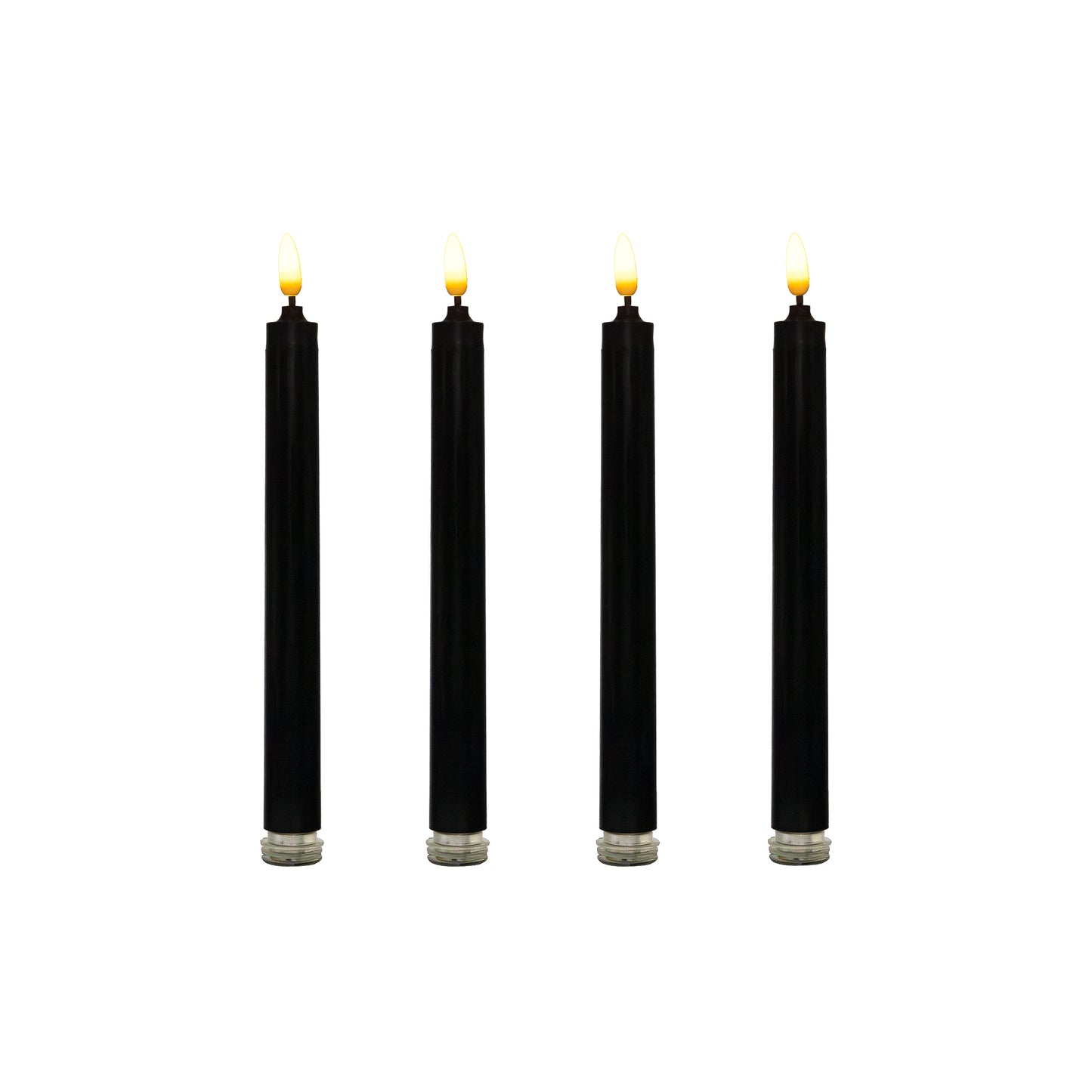 Battery Operated 3D Wick Flame Taper Candles - Set of 4