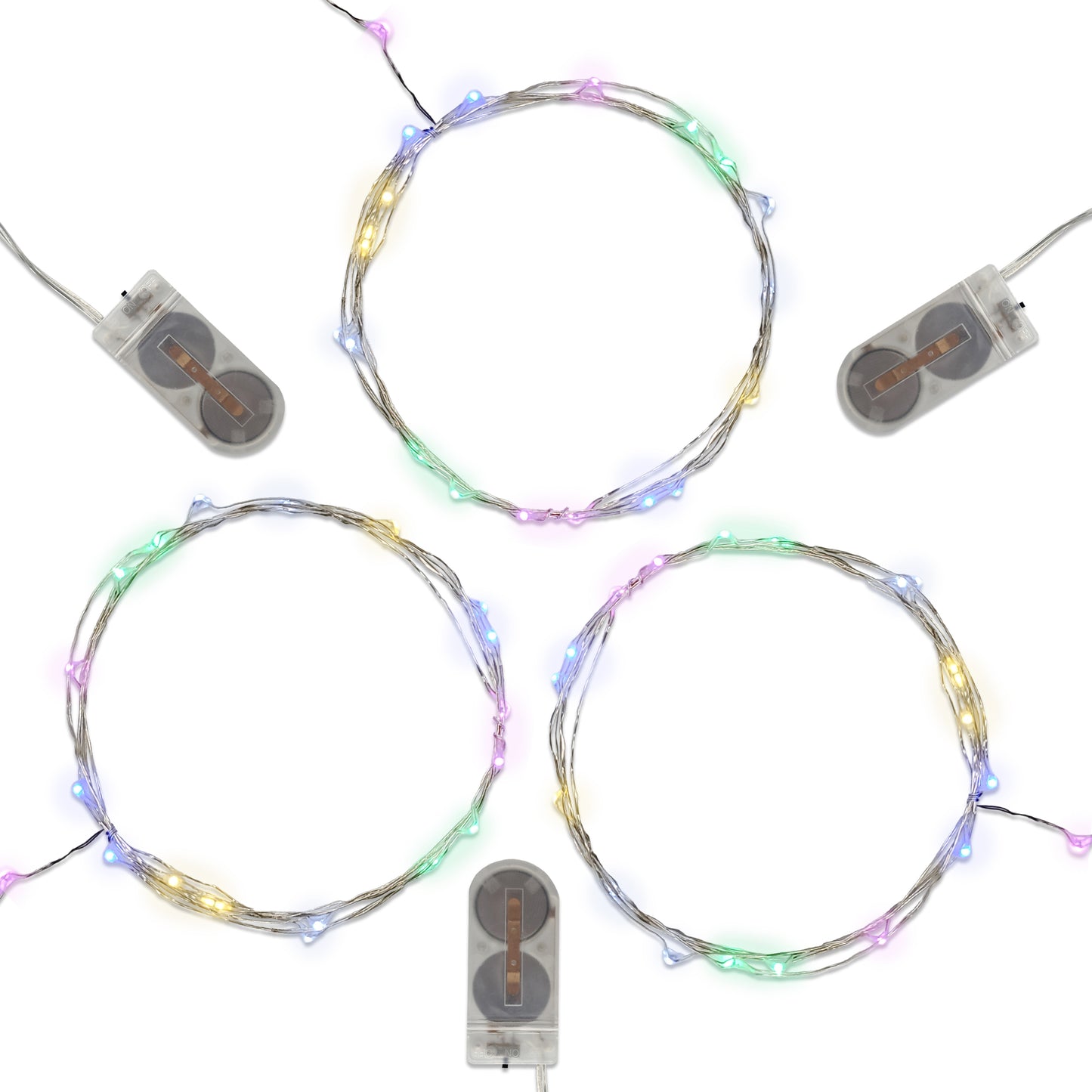 Battery Operated LED Fairy String Lights- Set of 3 - Multi Color