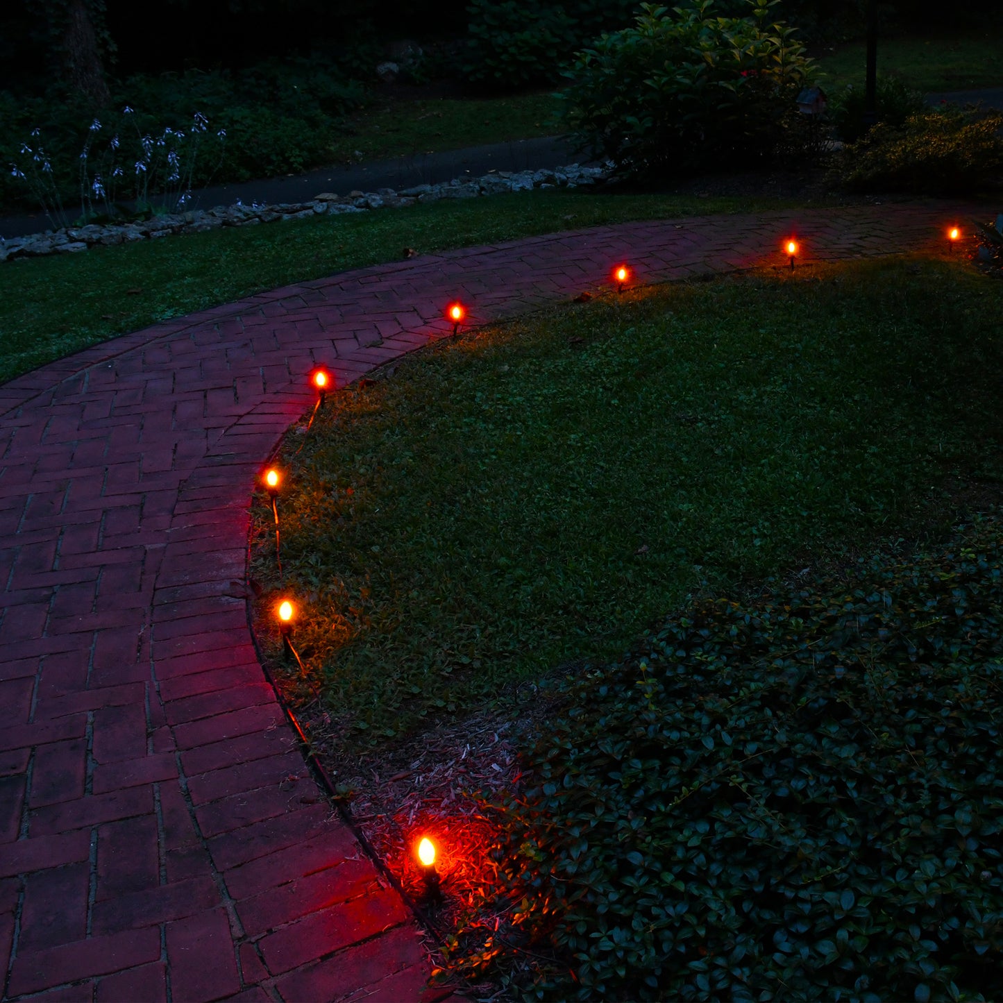 Electric Pathway Lights with 10 Orange Bulbs