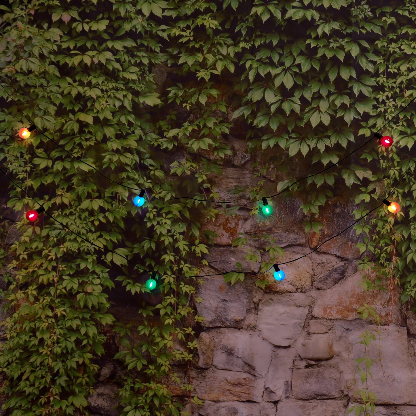 Solar Powered Pathway Lights with 8 Multicolor Globe Bulbs