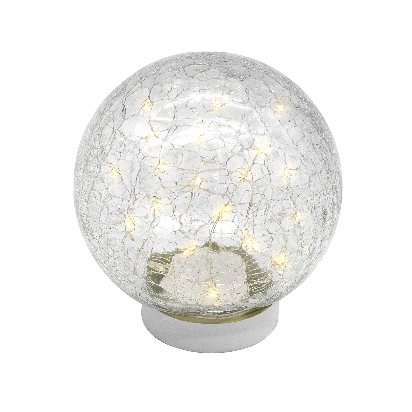 Battery Operated Clear Crackle Glass Globe Light with Fairy String Lights