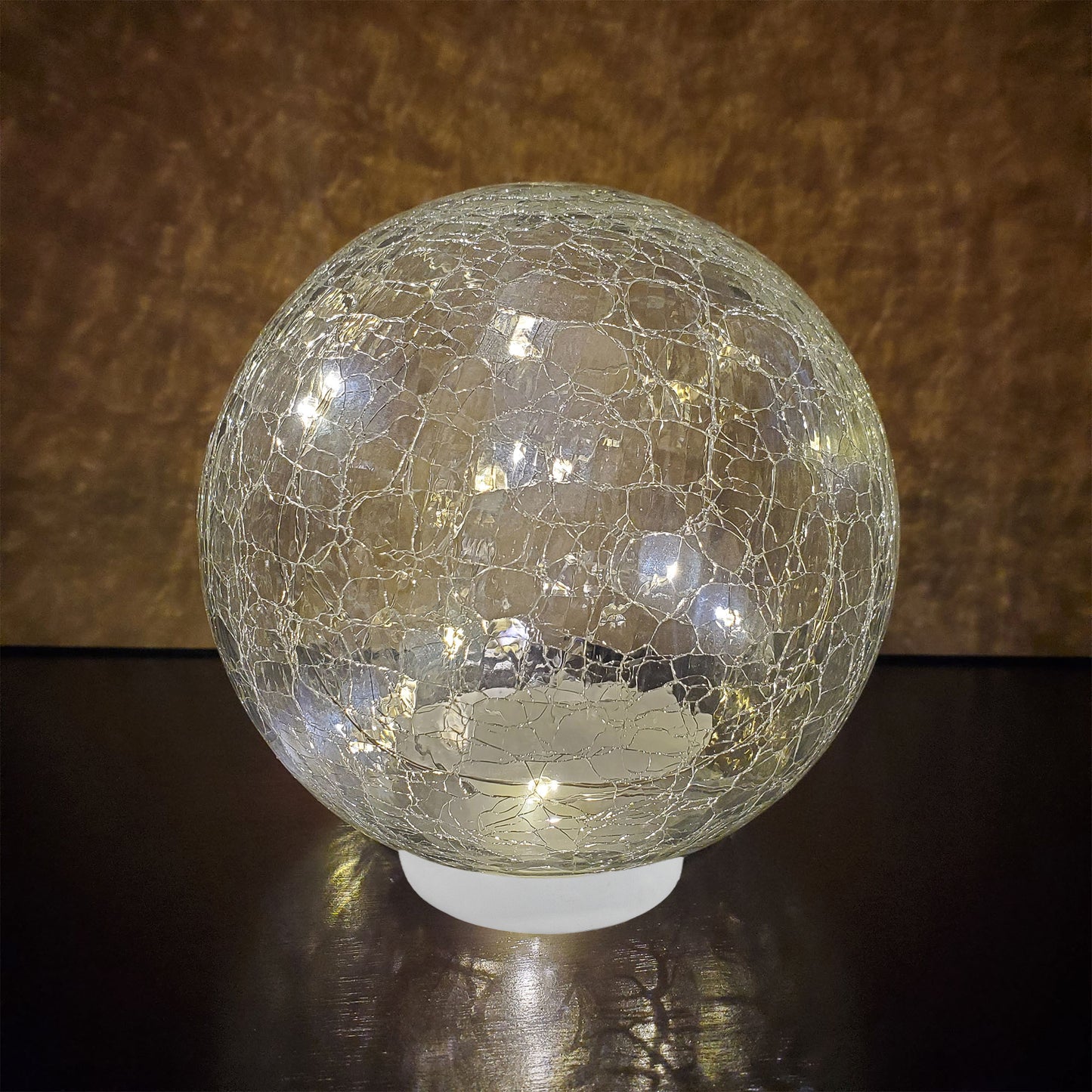 Battery Operated Clear Crackle Glass Globe Light with Fairy String Lights