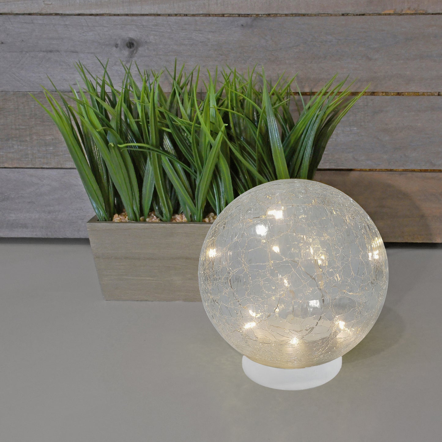 Battery Operated Clear Crackle Glass Globe Light with Fairy String Lights