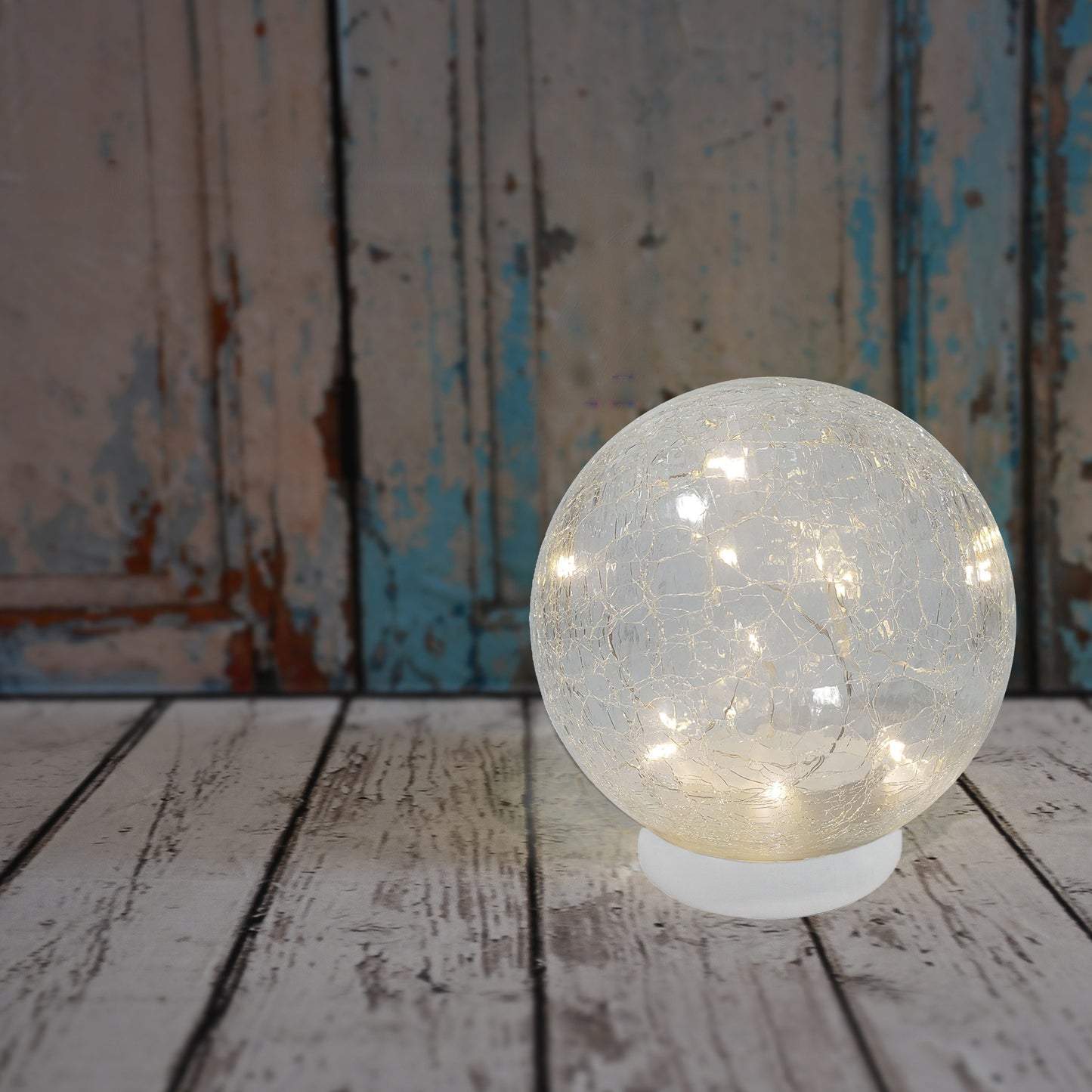 Battery Operated Clear Crackle Glass Globe Light with Fairy String Lights