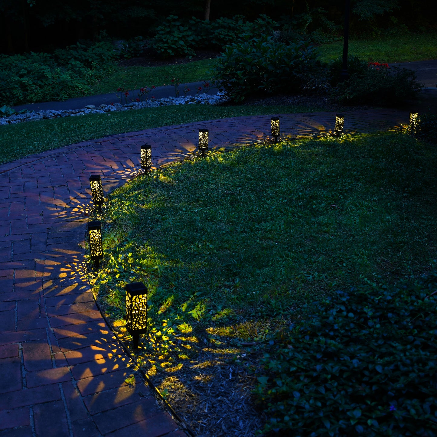Solar Powered Garden/Tabletop Lights, Black - Set of 4