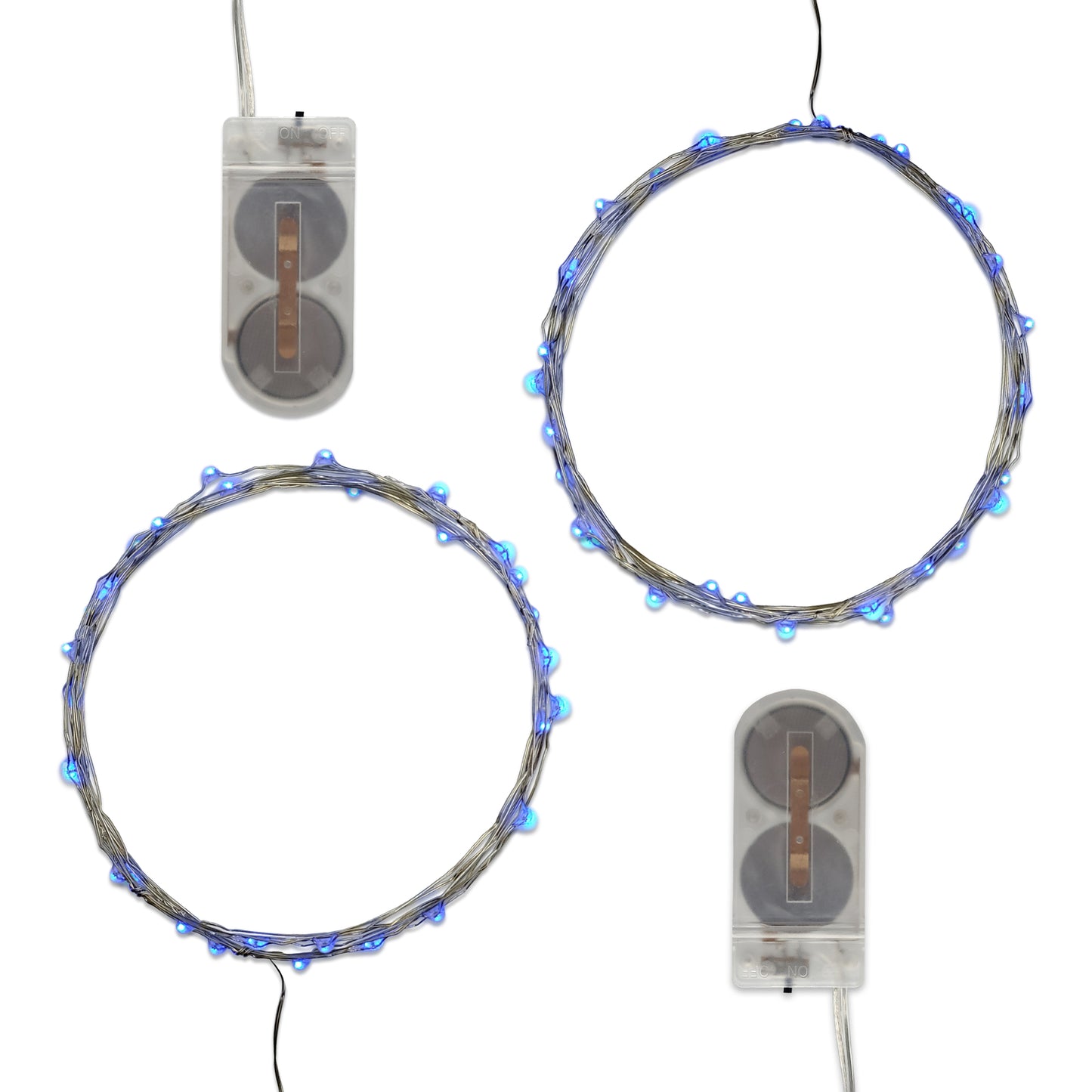 Battery Operated LED Fairy String Lights, Blue - Set of 2