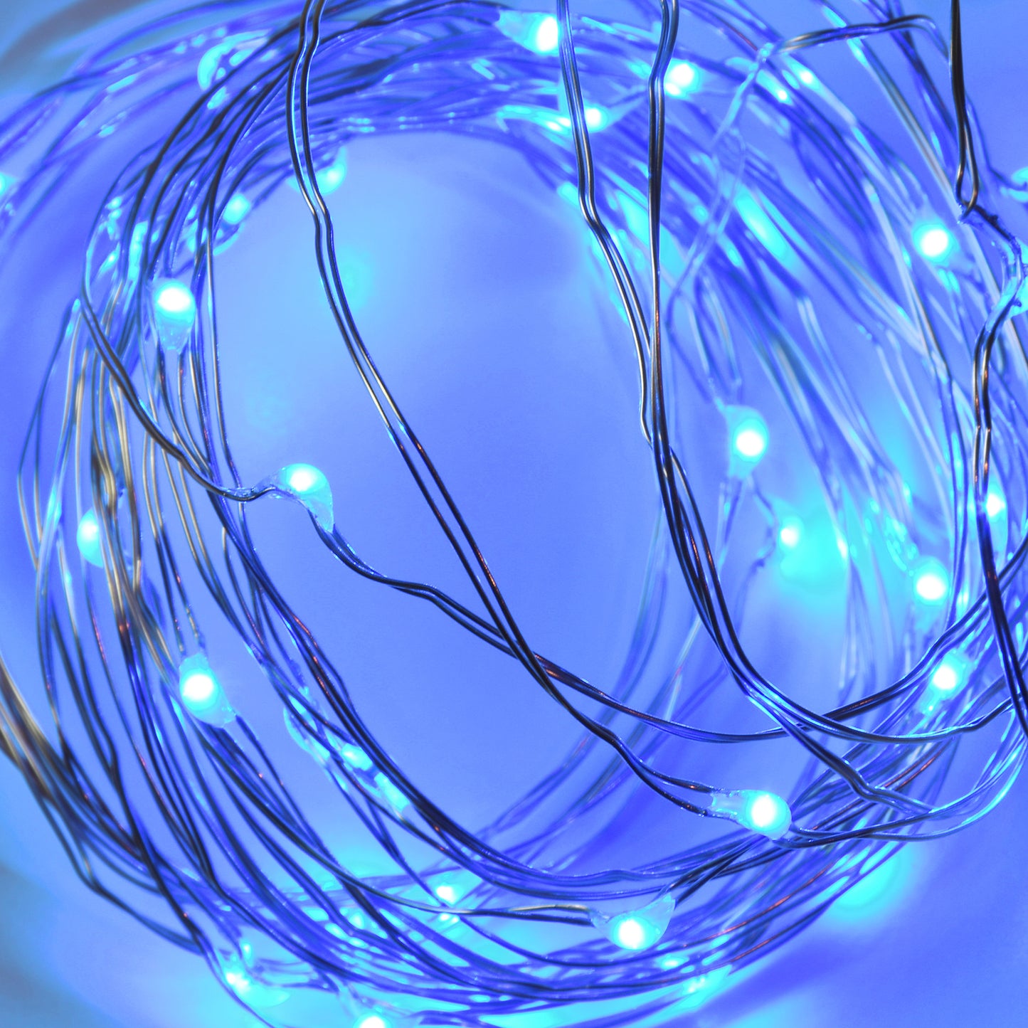 Battery Operated LED Fairy String Lights, Blue - Set of 2
