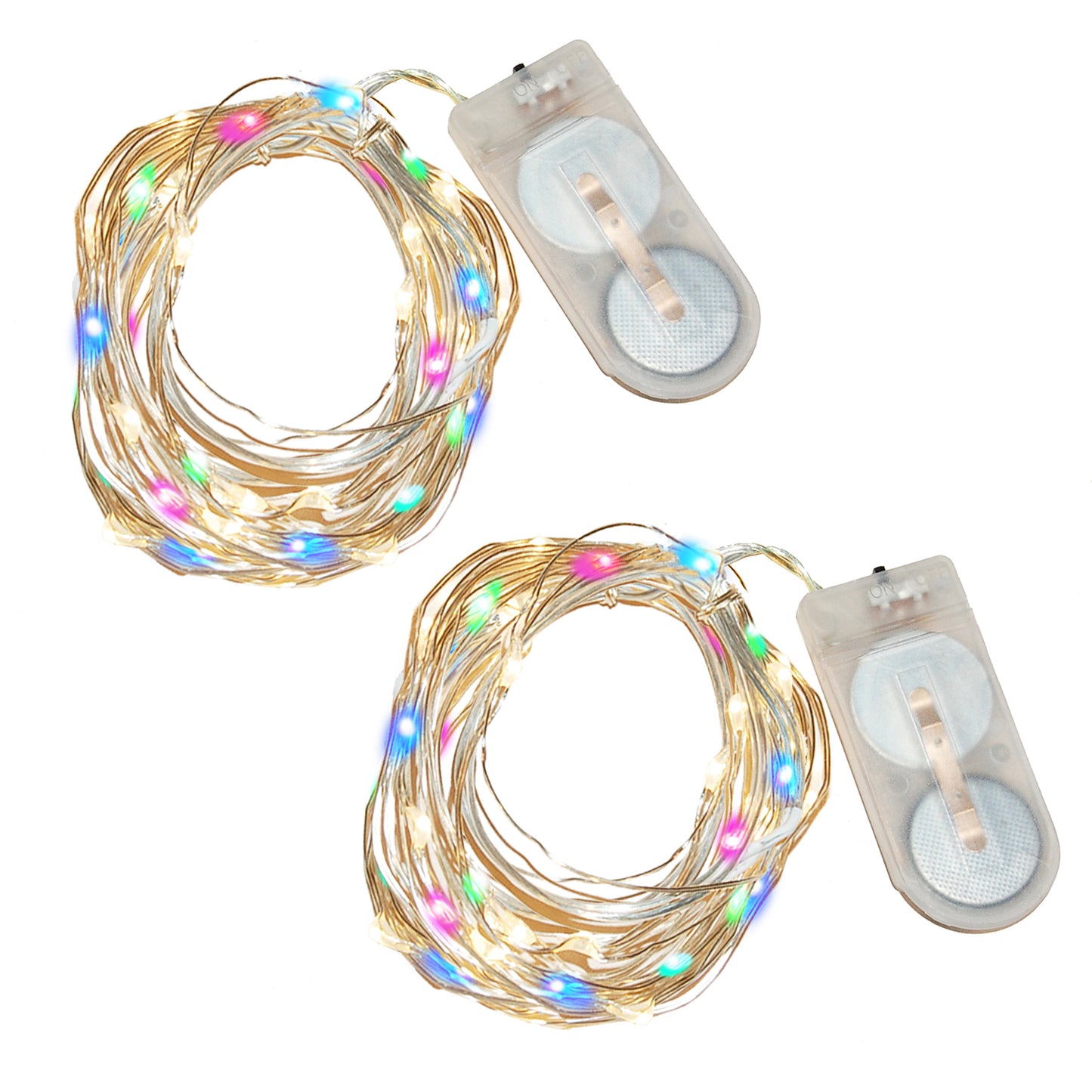 Battery Operated LED Fairy String Lights, Multicolor - Set of 2